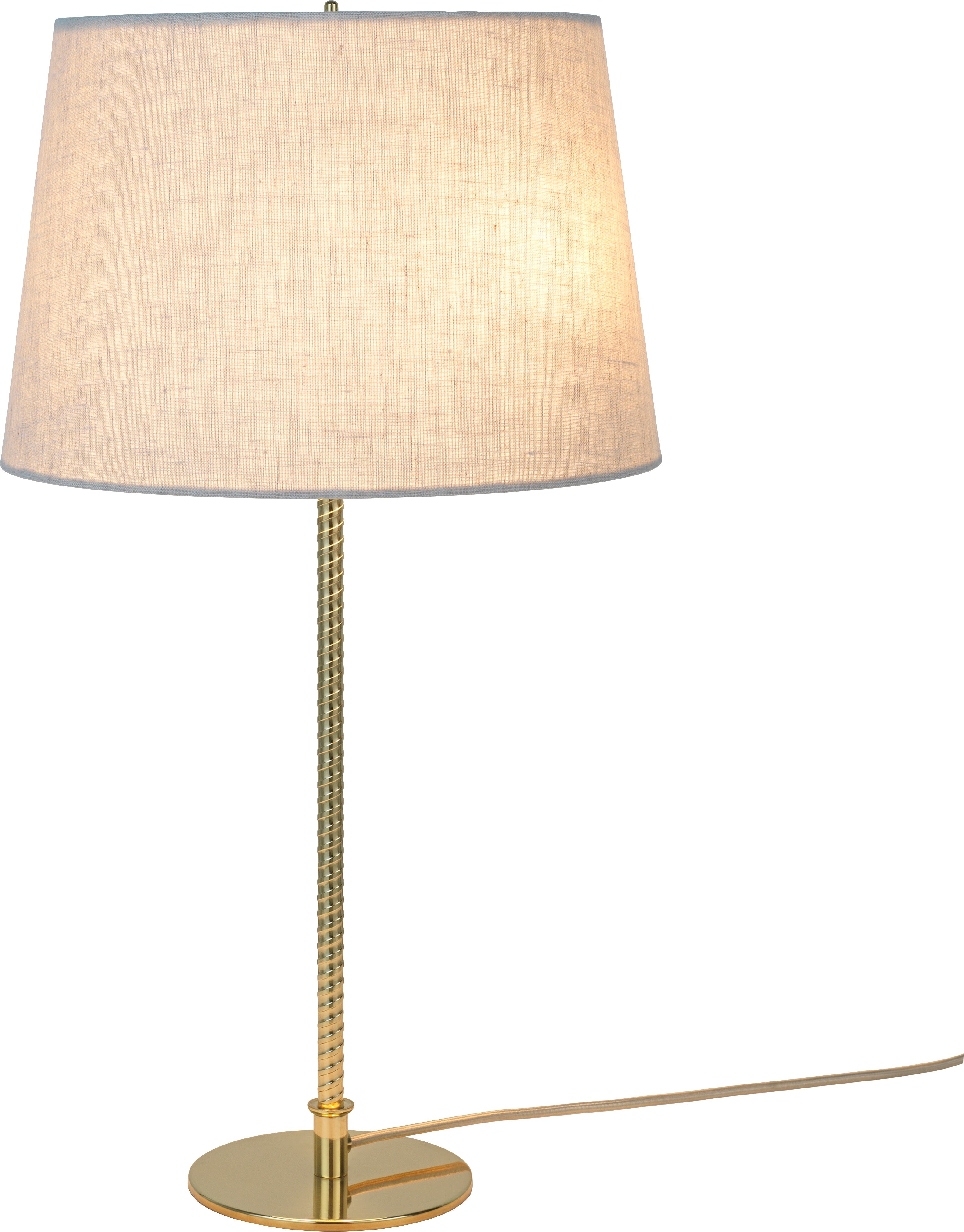 Tischlampe 9205 mit beigem Schirm und goldenem Fuß