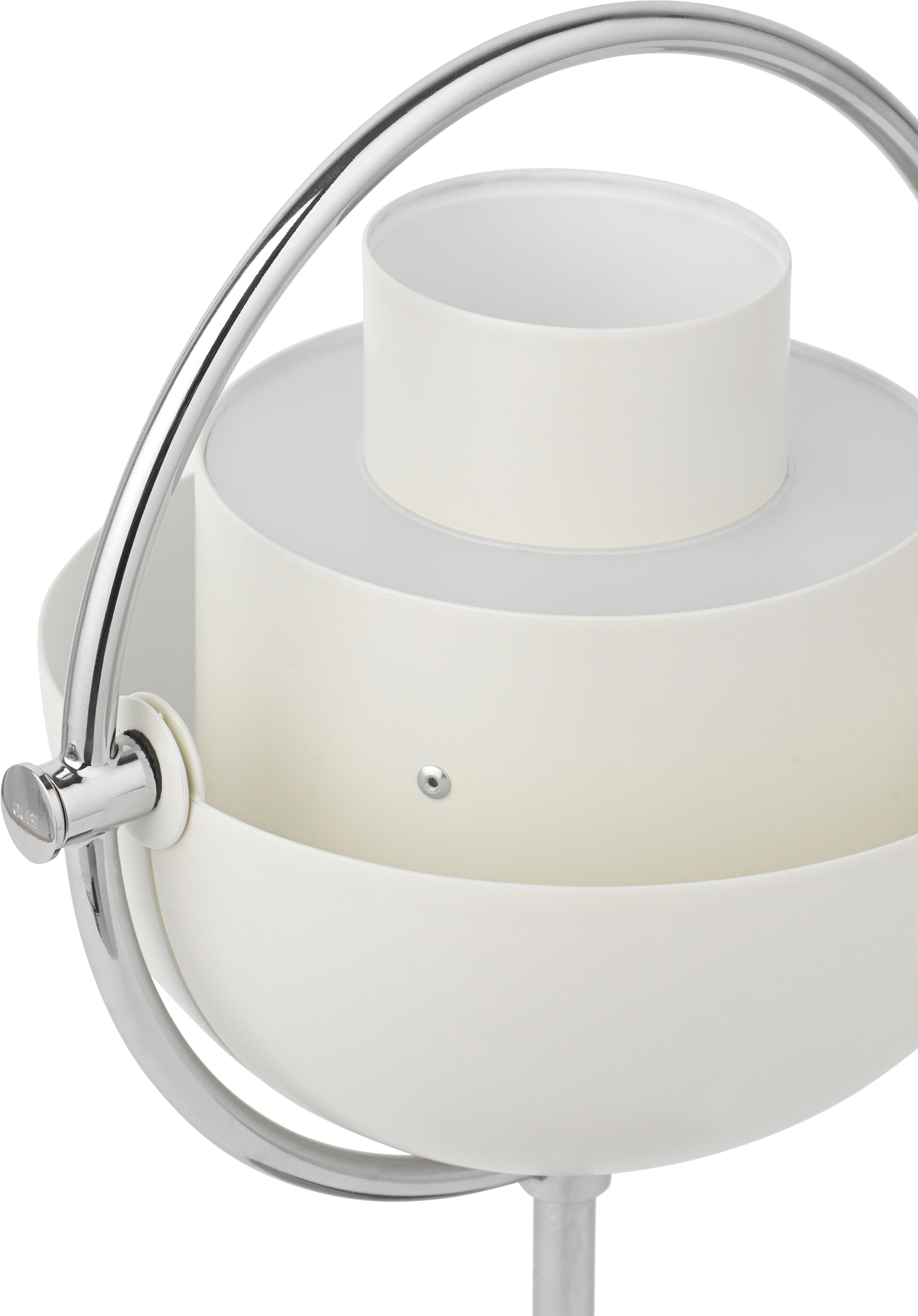 MULTI-LITE weiße tragbare Lampe mit Chromsockel