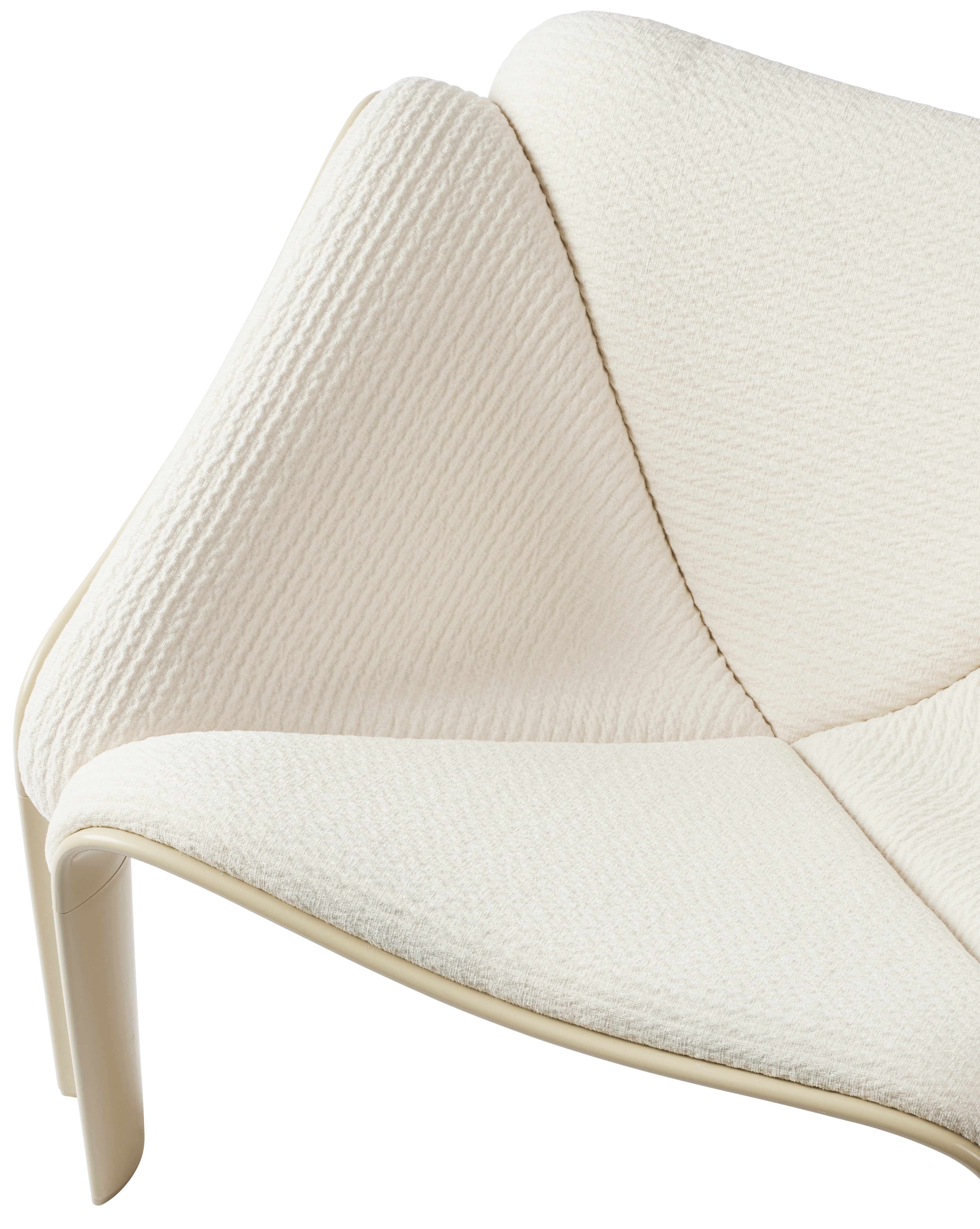 Sessel F300 weiß mit cremefarbener Basis