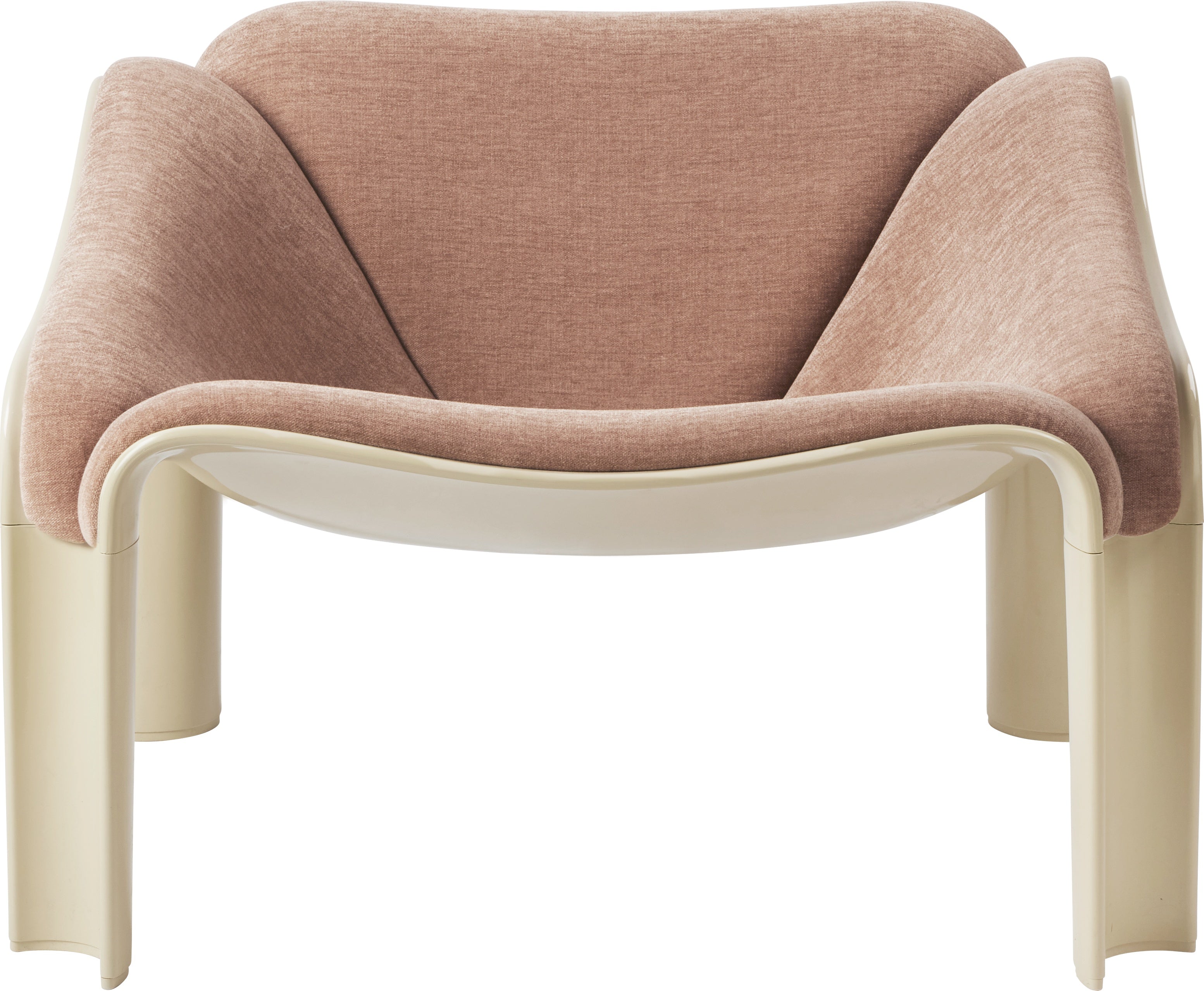 Sessel F300 pudriges Rosa mit cremefarbener Basis