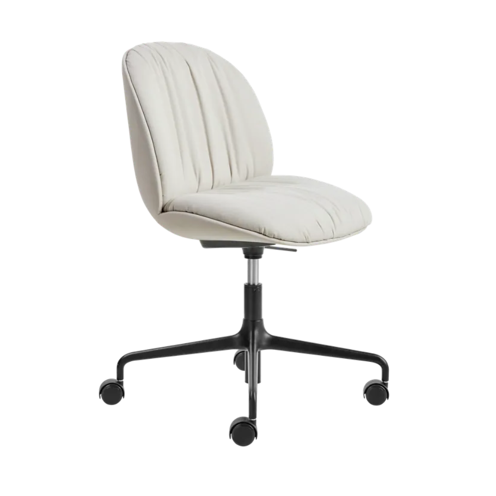 BEETLE SOFT upholstered office chair with a black base and wheels
