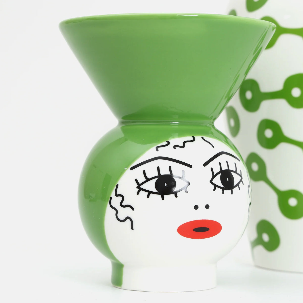 CANOPIE Vase with Lid - PIETRA green with white