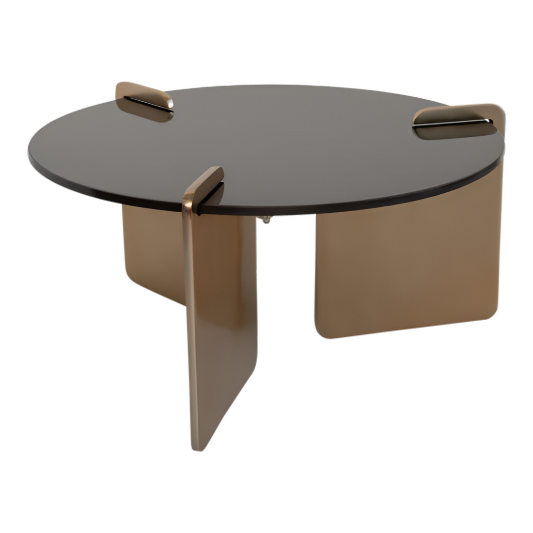 Linn coffee table glass top with a metal base