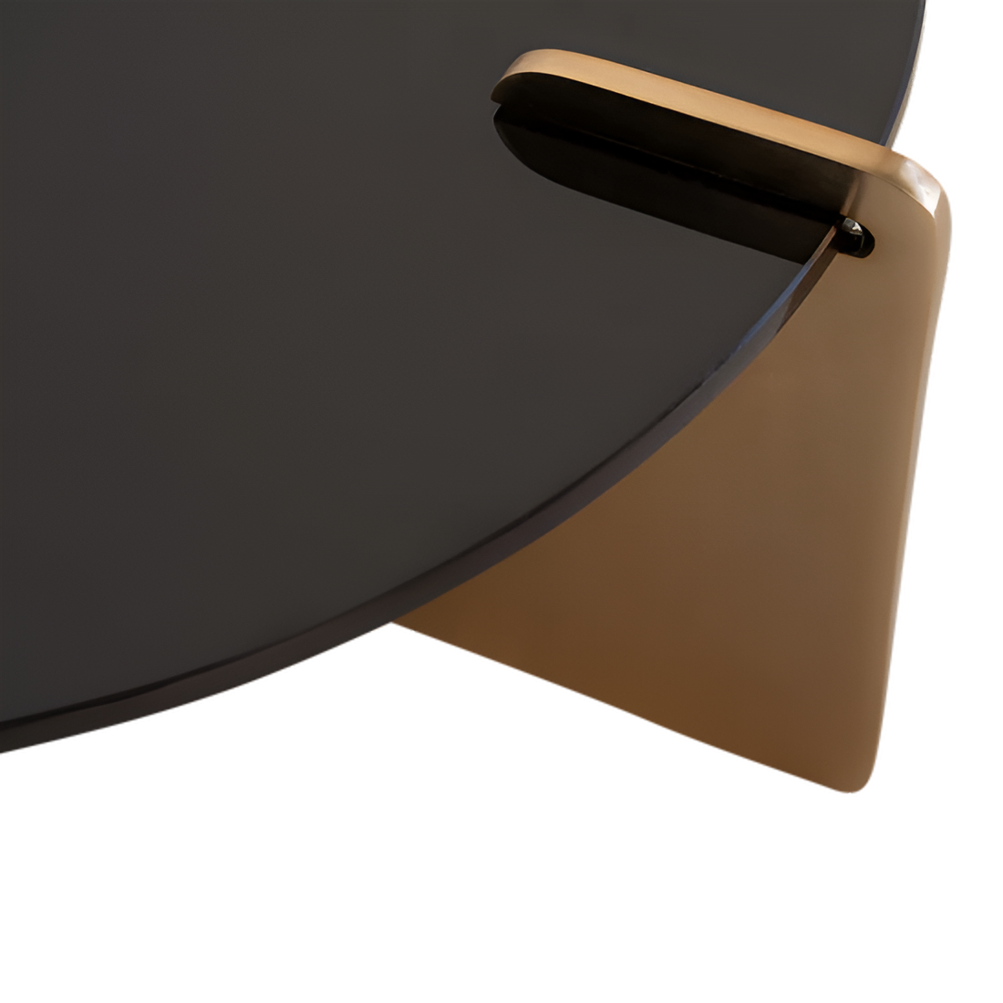 Linn coffee table glass top with a metal base