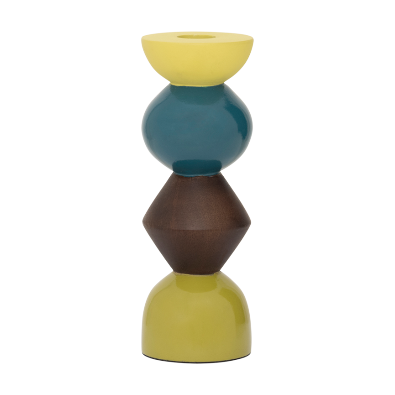 SIGNE brown candle holder with green