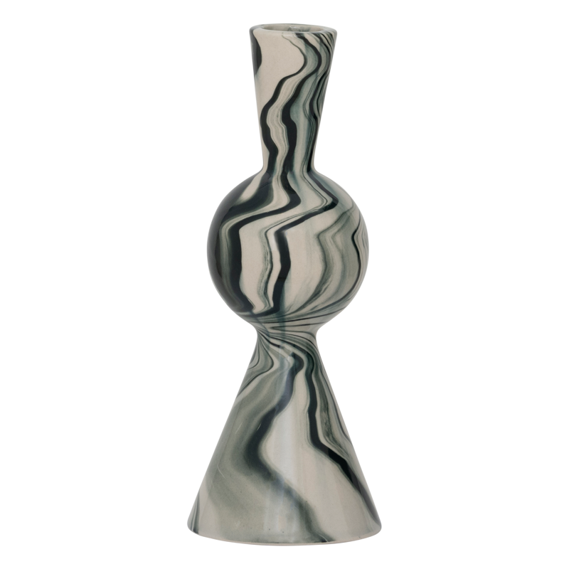 White ceramic candle holder VENDT with green