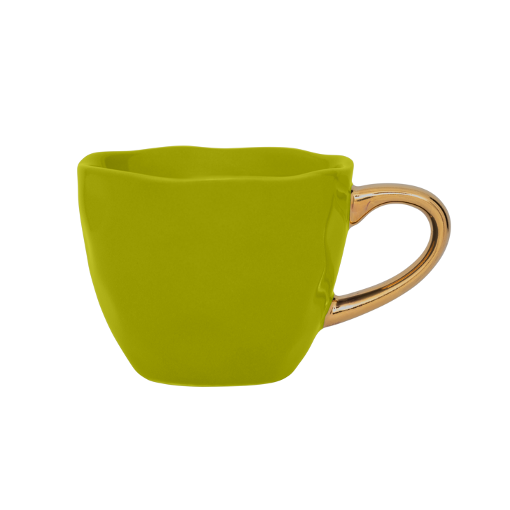 GOOD MORNING green espresso cup with gold