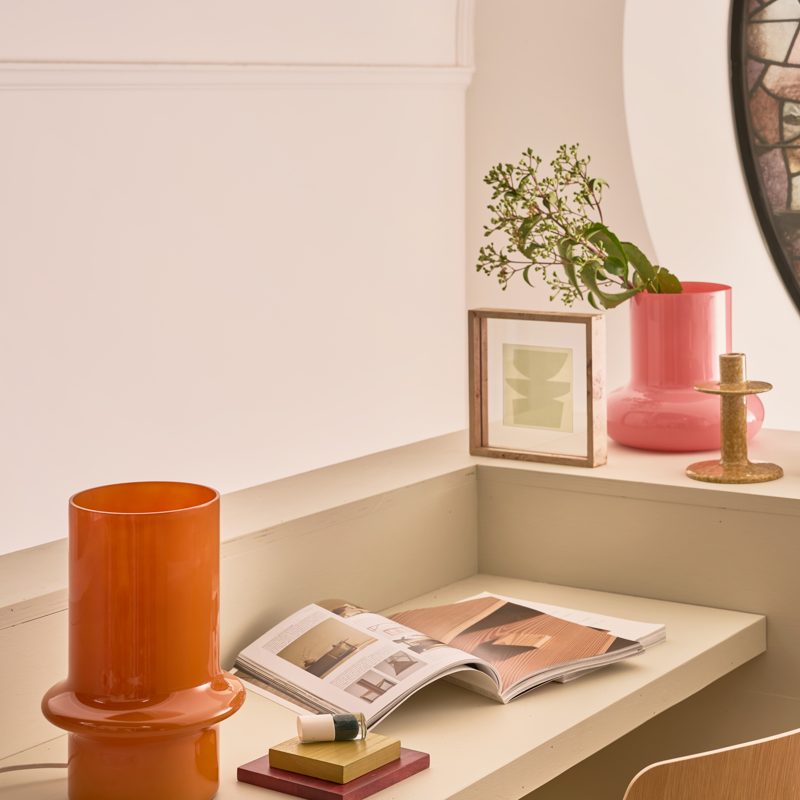 SIPHO Glass Vase in Muted Pink