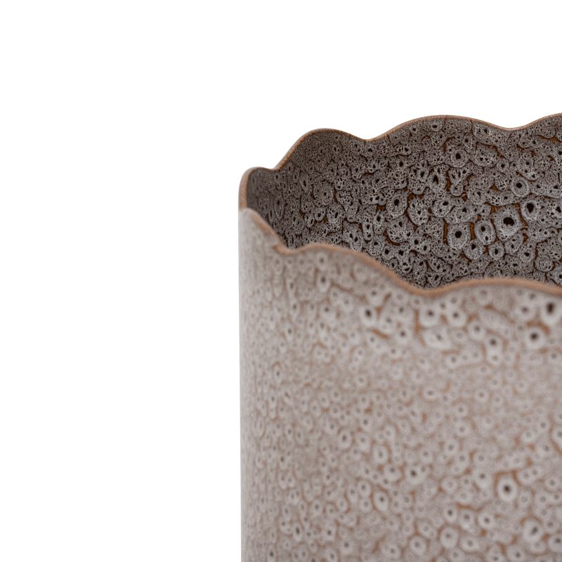 RIVER Brown and White Ceramic Planter