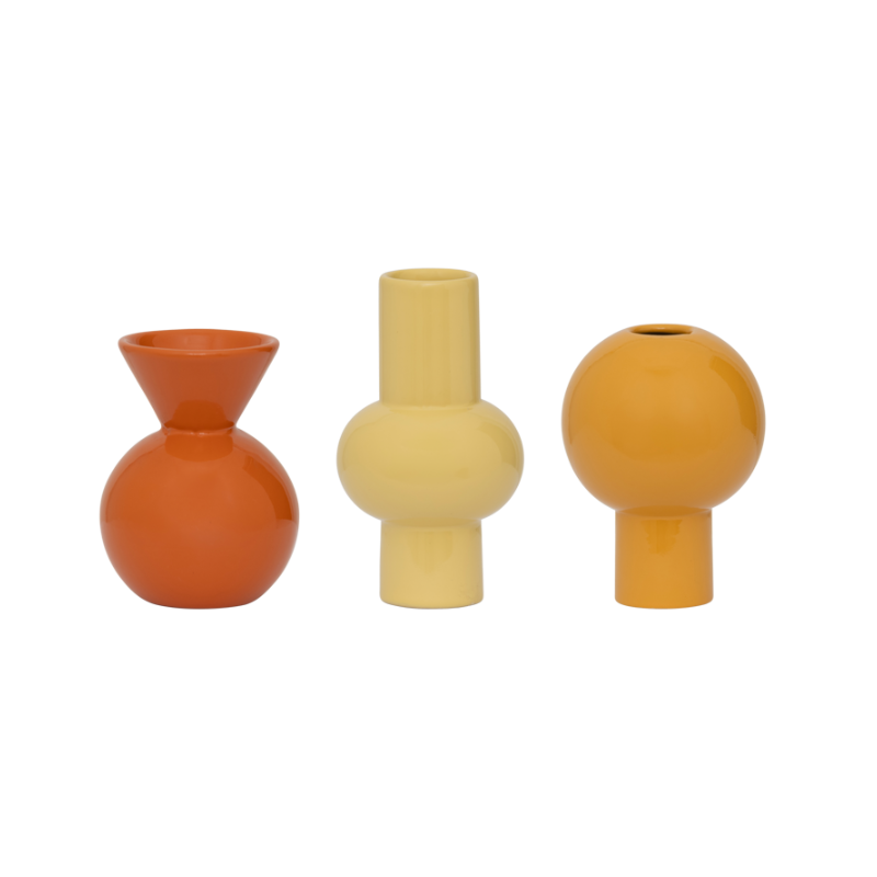 LILIAN Vase Set in Orange and Yellow