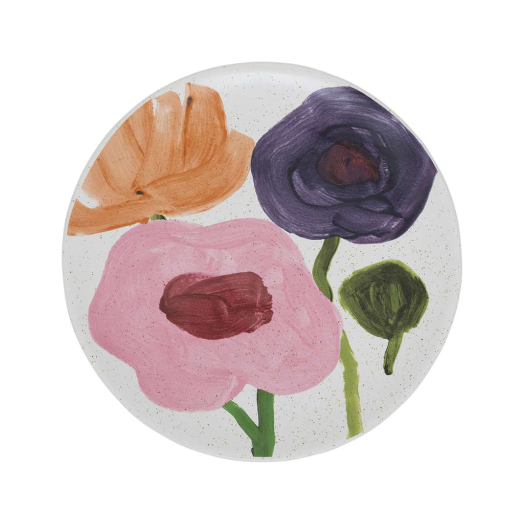 Ceramic Plate HANAKO Plant Motif