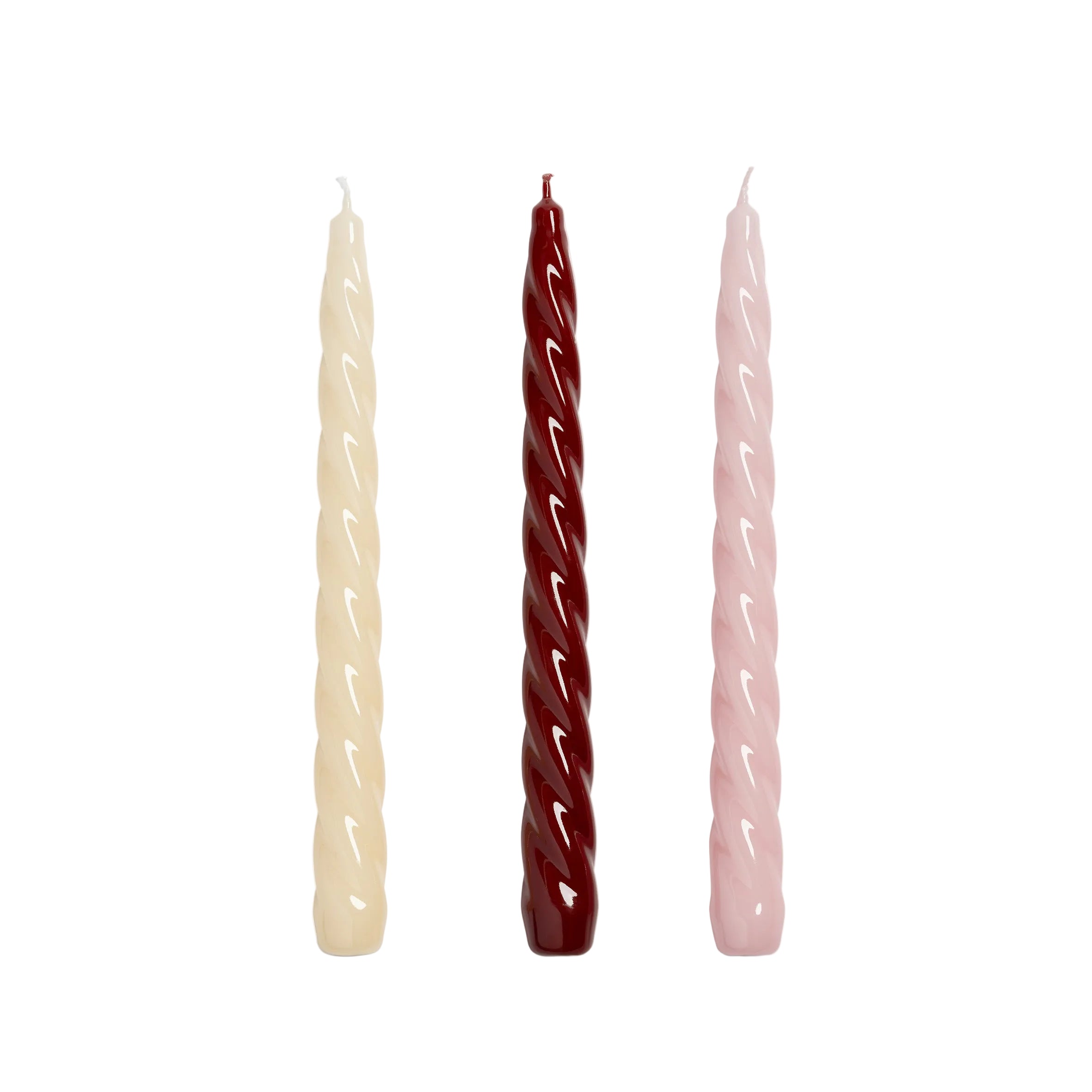 BRAVO REDS Candle Set in Pink with Burgundy and Yellow