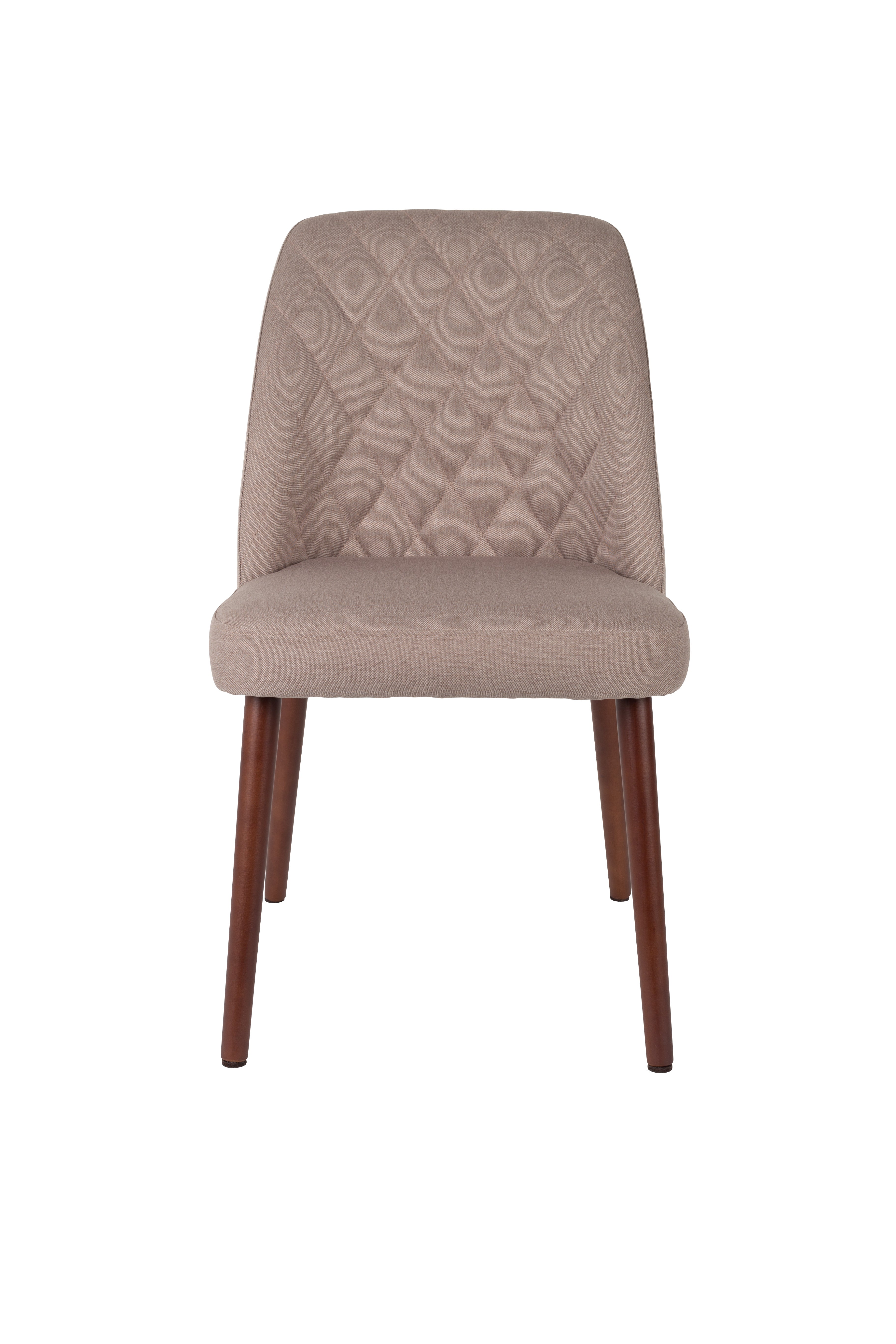 Conway beige Stuhl mit einer hölzernen Basis