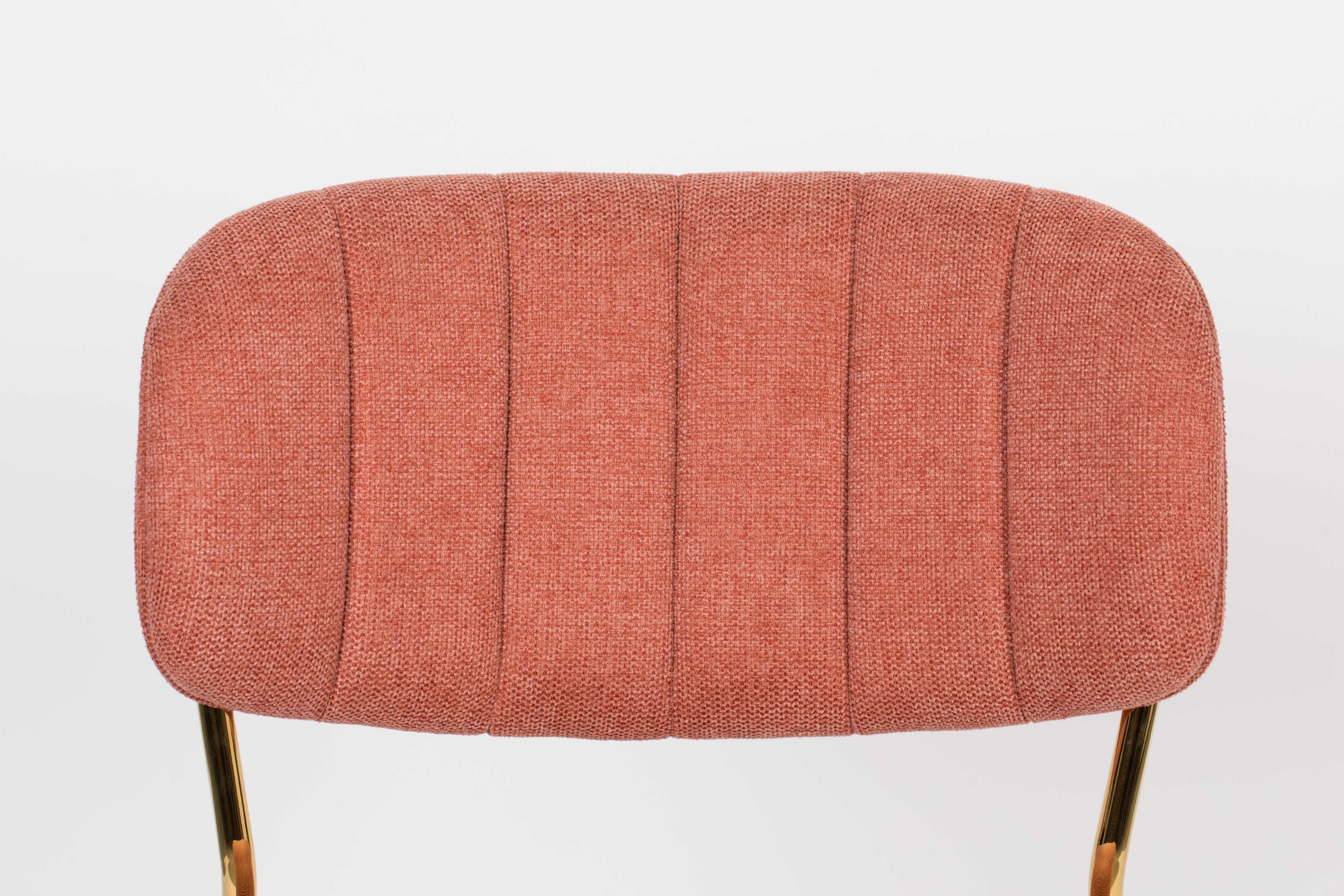 Jolien Pink chair with a golden base
