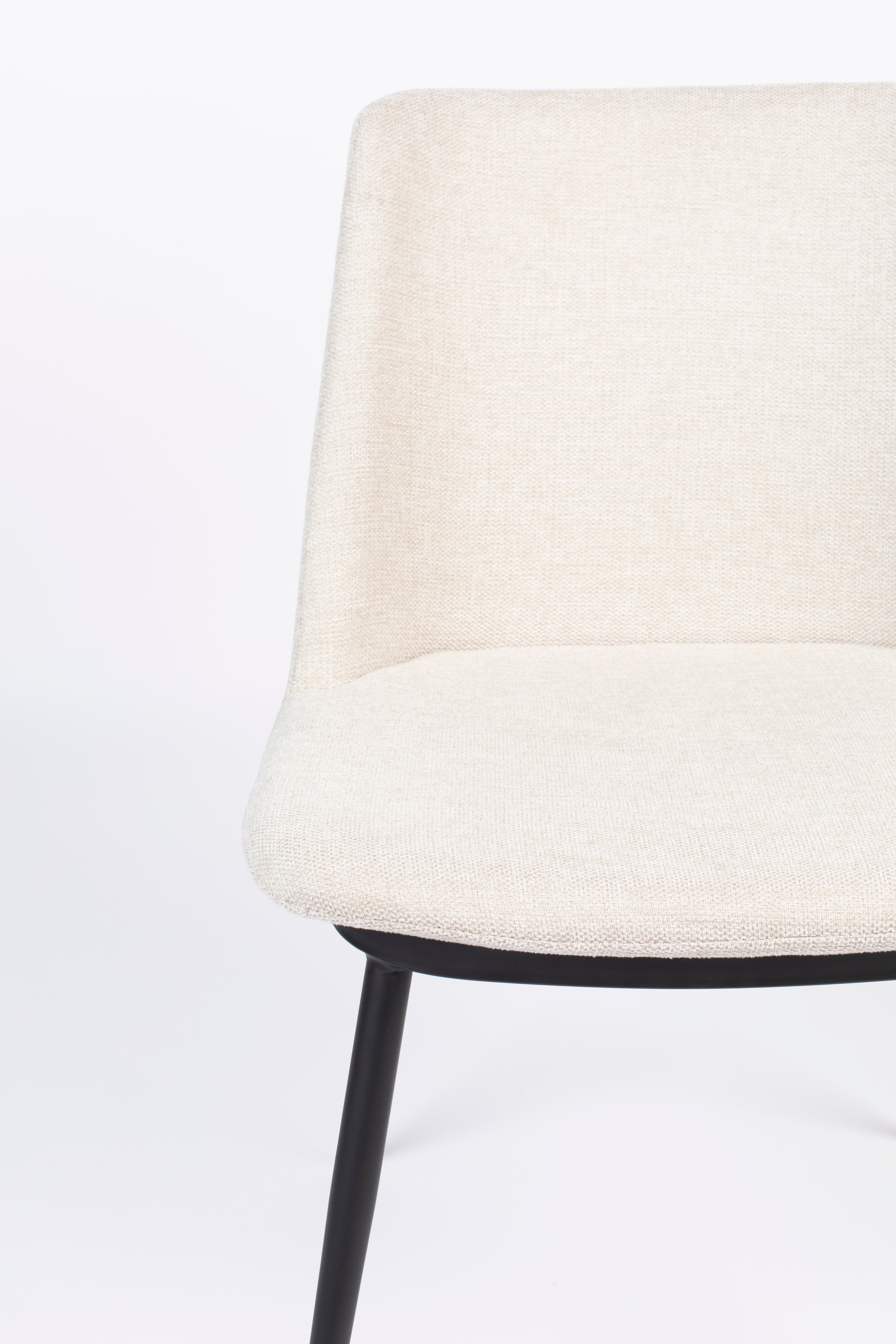 Beige Lionel Stuhl mit einer schwarzen Basis