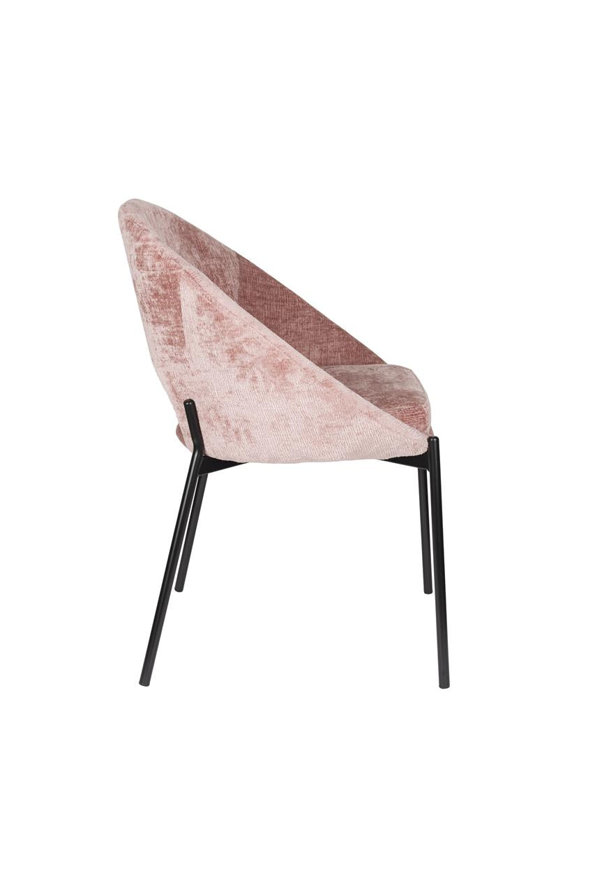 Stuhl DANDO rosa mit schwarzem Gestell