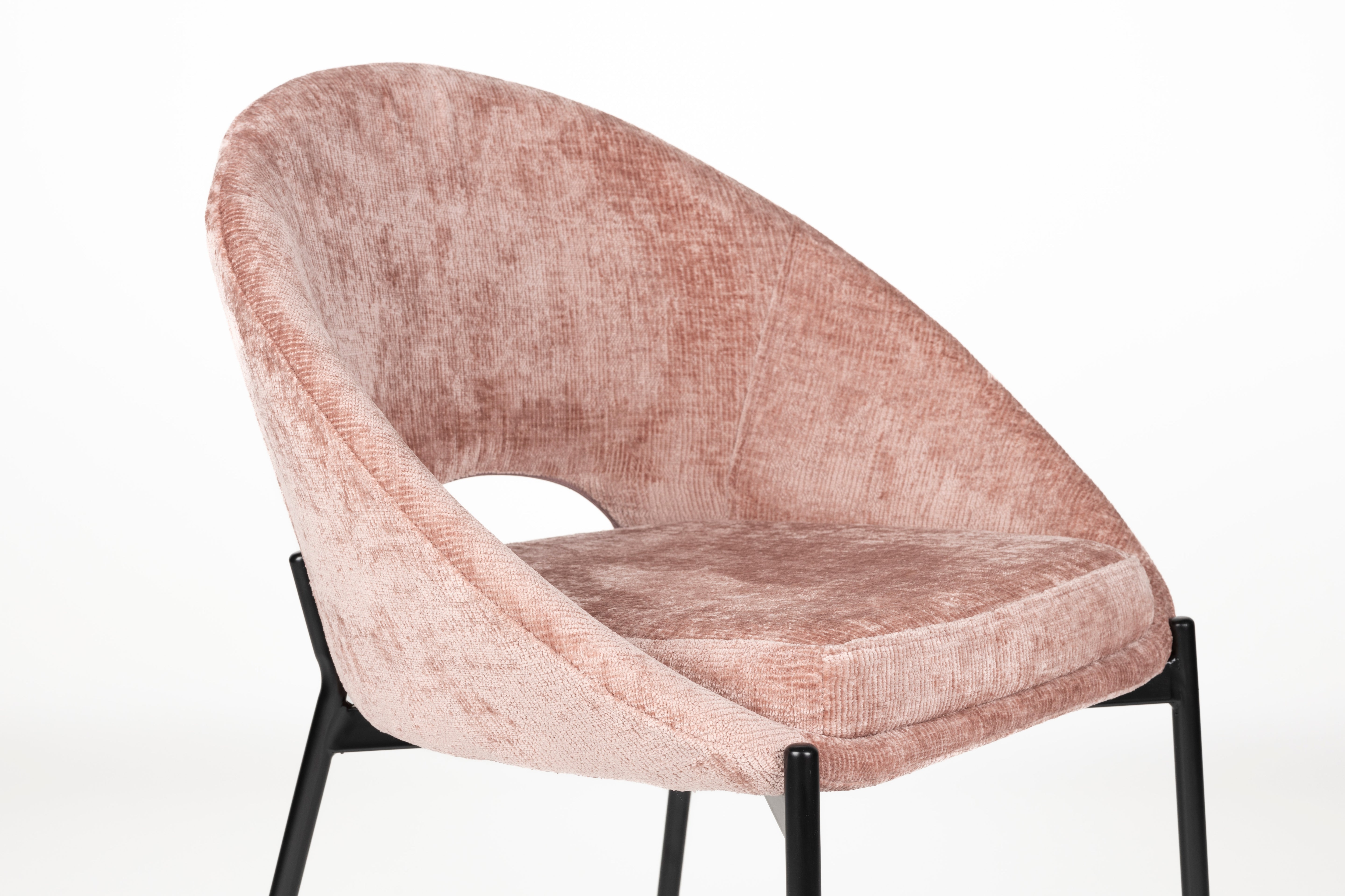 Stuhl DANDO rosa mit schwarzem Gestell