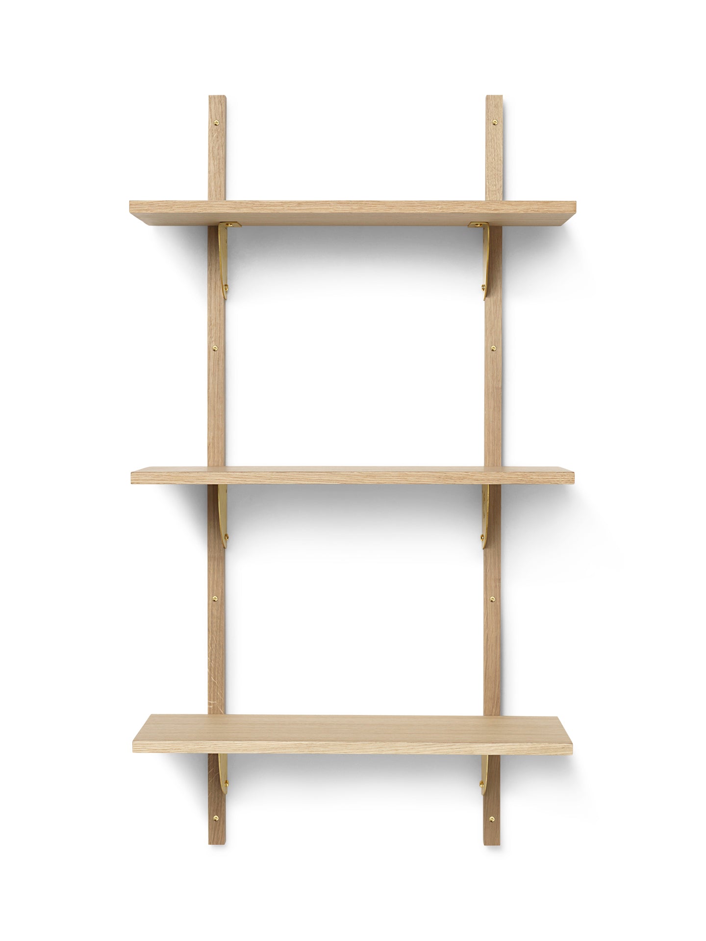 SECTOR TRIPLE NARROW Regal Eichenfurnier mit Messing-Finish