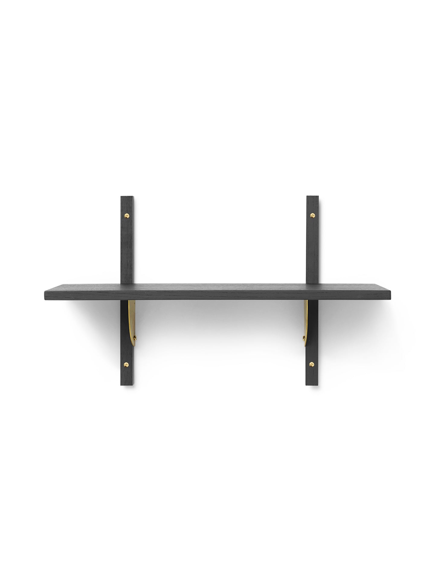 SECTOR NARROW Regal, schwarzes Eschenfurnier mit Messing-Finish