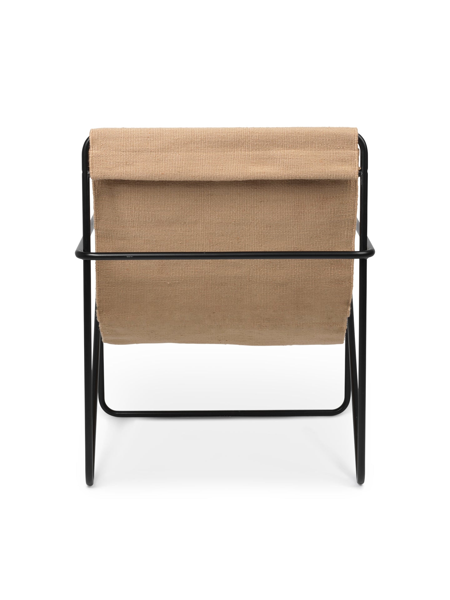 Wüste beige Gartensessel mit einer schwarzen Basis