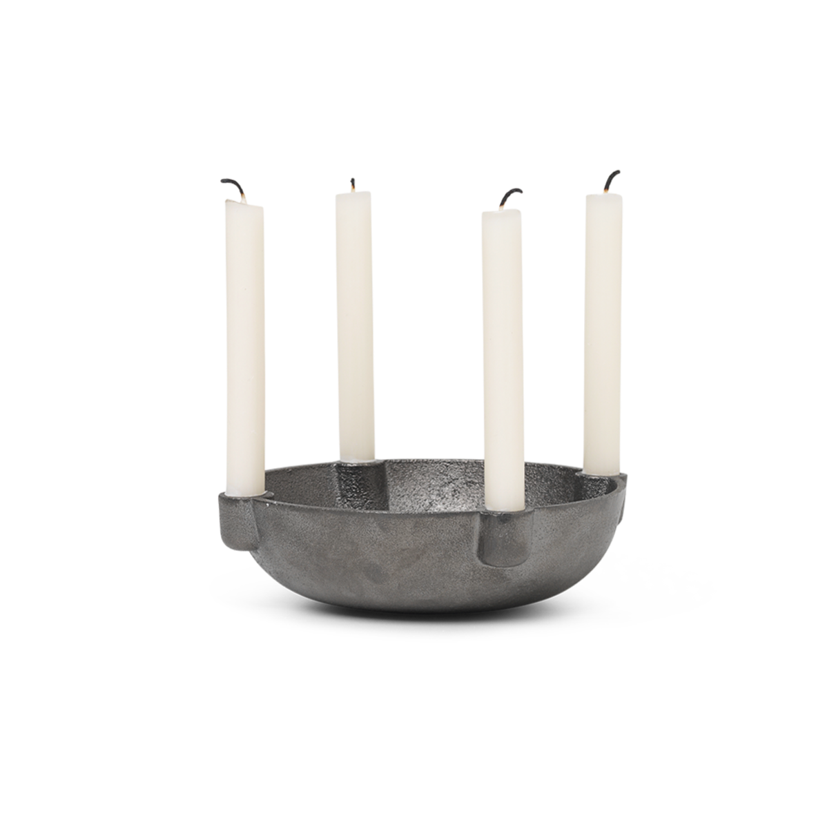 Bowl candlestick black patina