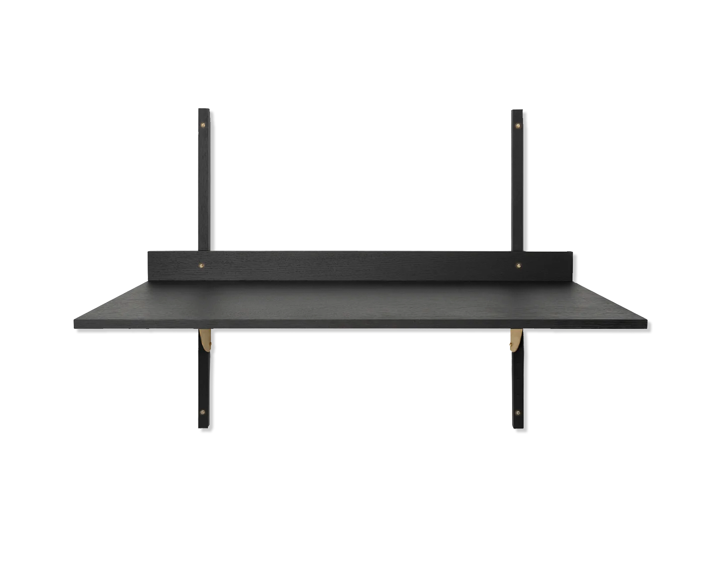 SECTOR DESK Wandschreibtisch, schwarzes Eschenfurnier mit Messing-Finish