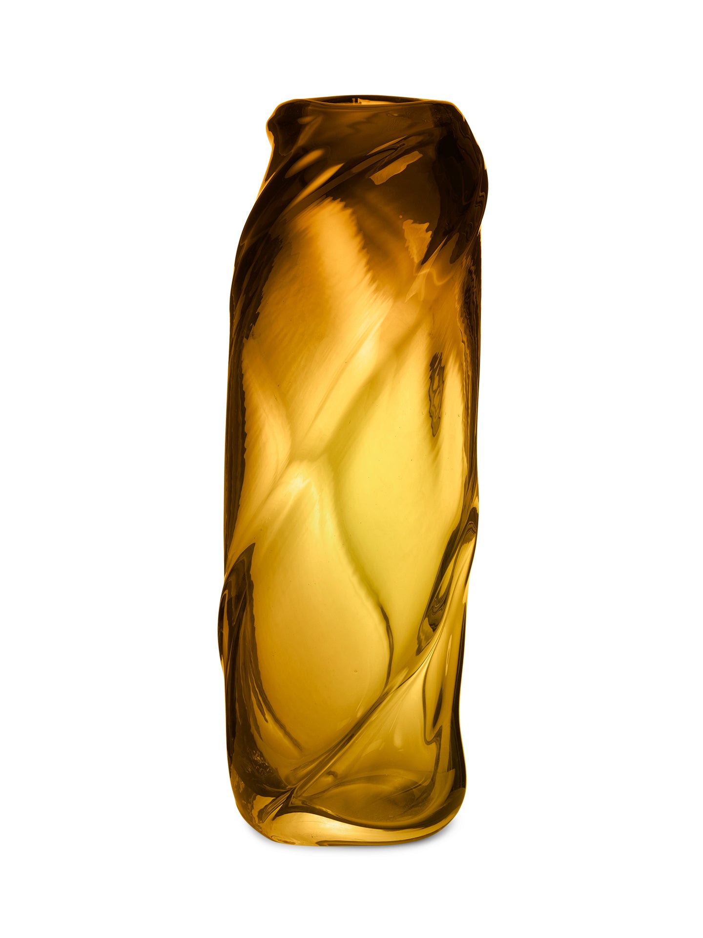 WATER TALL SWIRL amber vase