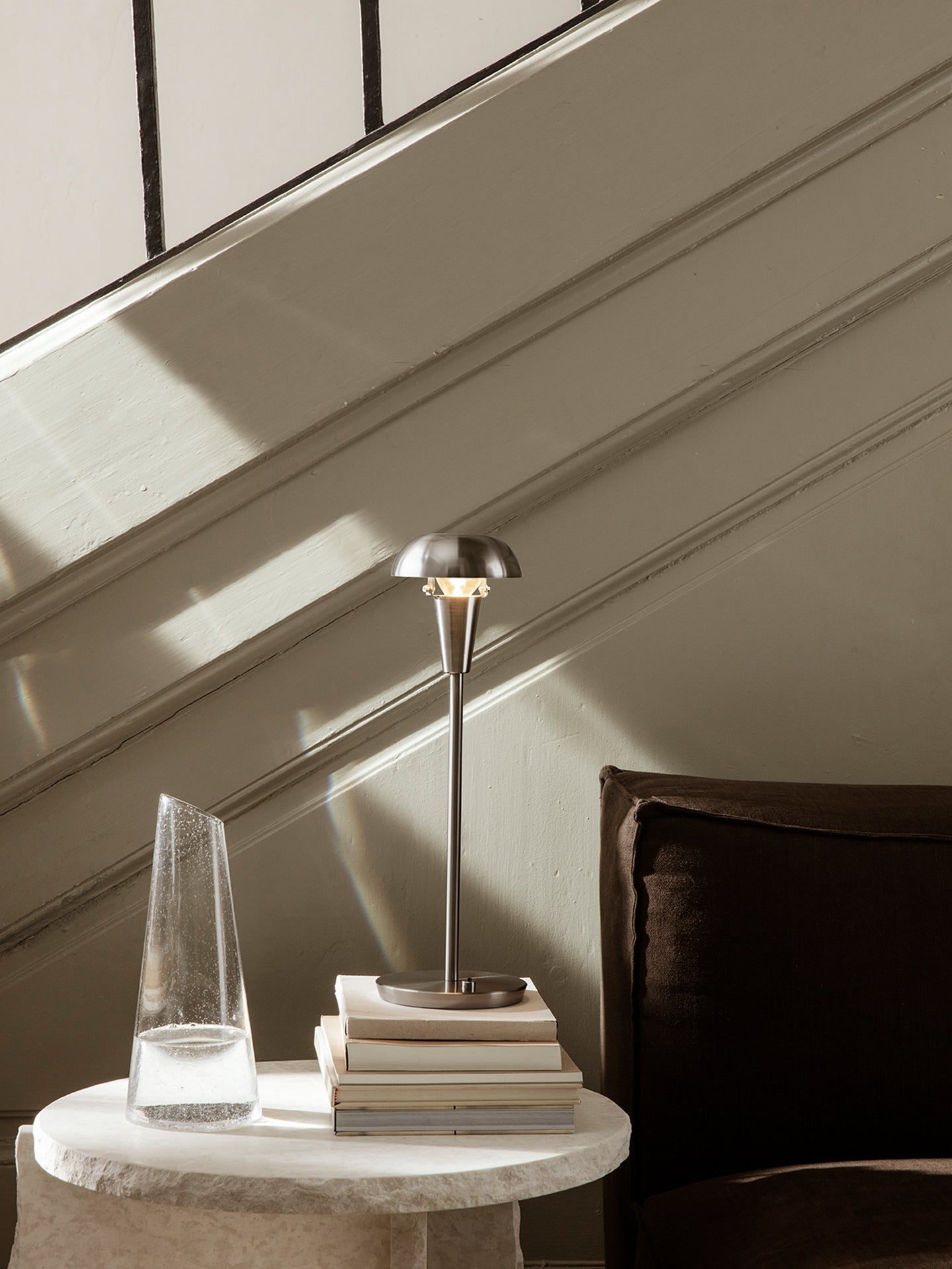 Silberzinn -Tischlampe