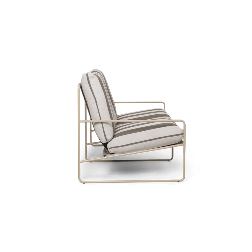 2-Seater Outdoor Sofa DESERT Cream-Brown with Beige Base