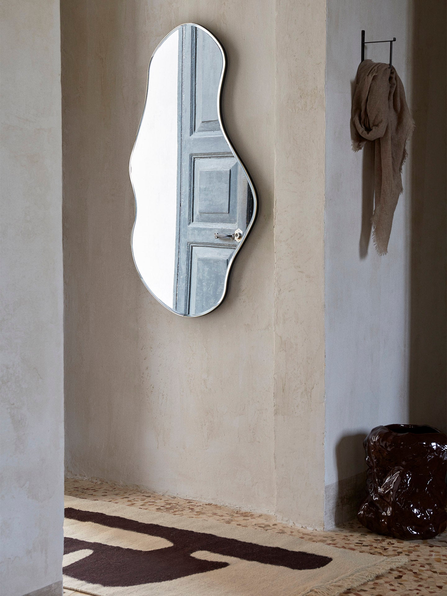 KELIM LAY Teppich braun mit beige