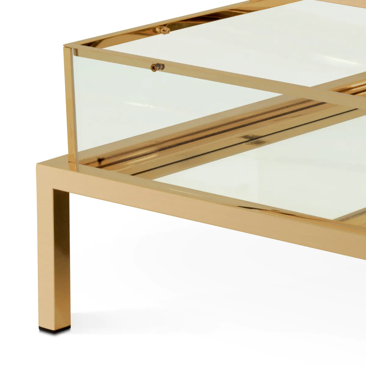 Couchtisch HARVEY poliertes goldenes Stahl
