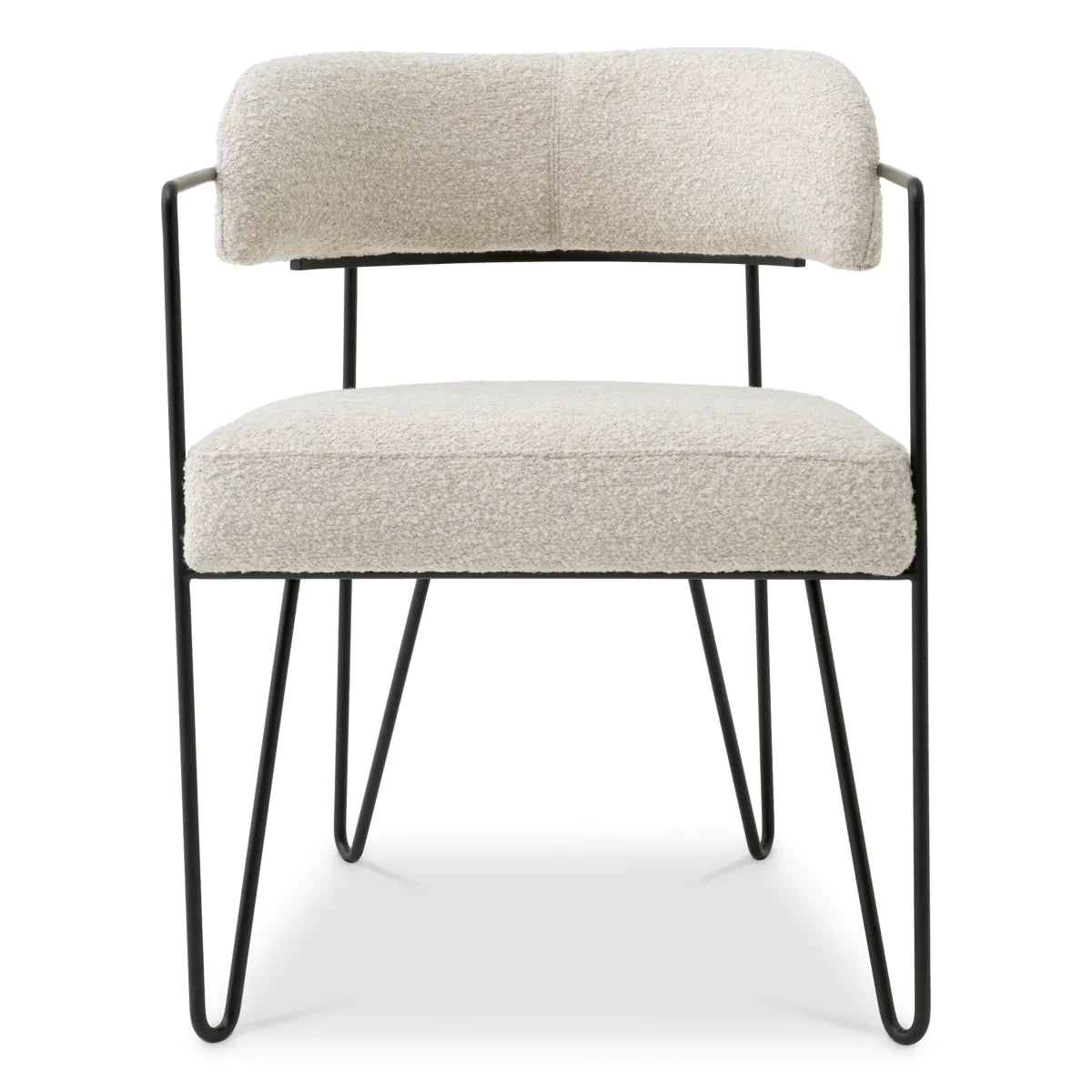 GIUSEPPE chair white bouclé with black base