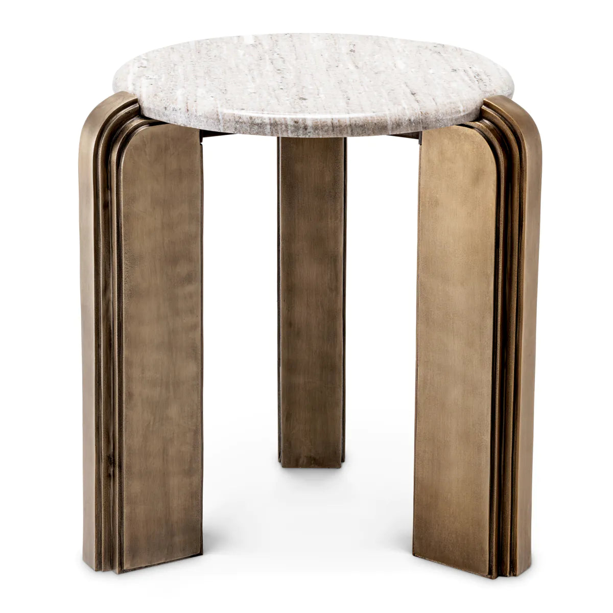 ALBIN side table marble with antique gold