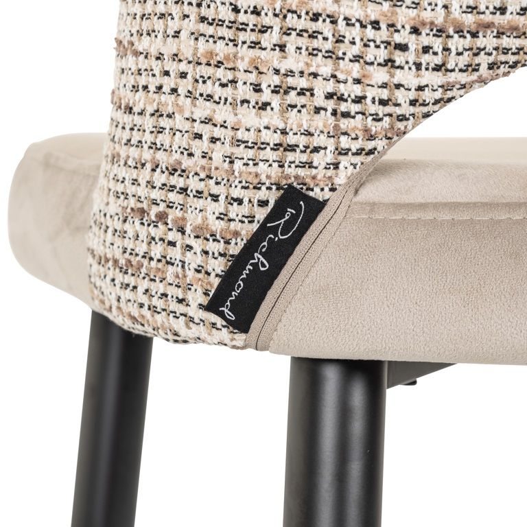 Barhocker TABITHA beige mit schwarzem Fuß