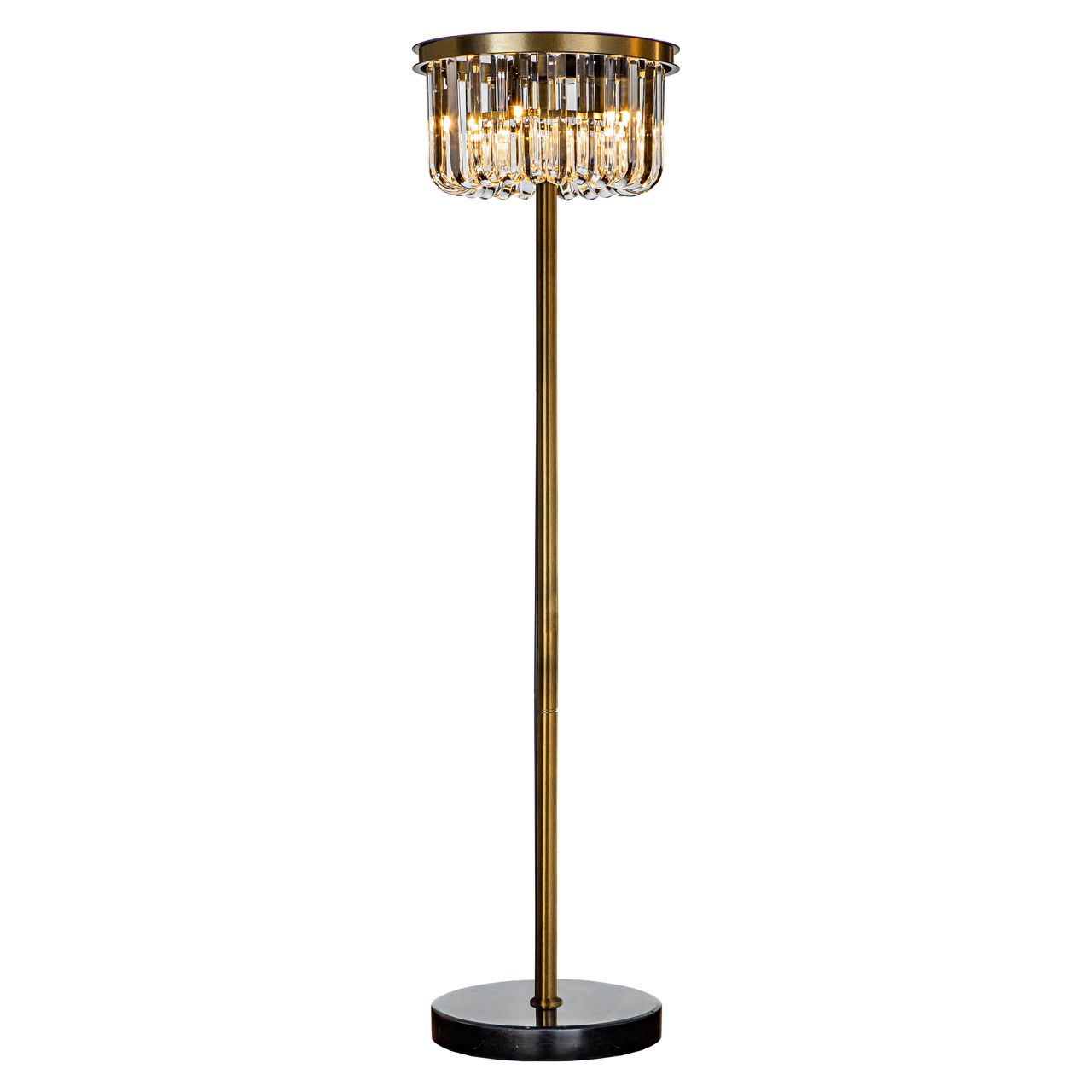 Stehlampe DAGMAR Glas mit goldenem Fuß