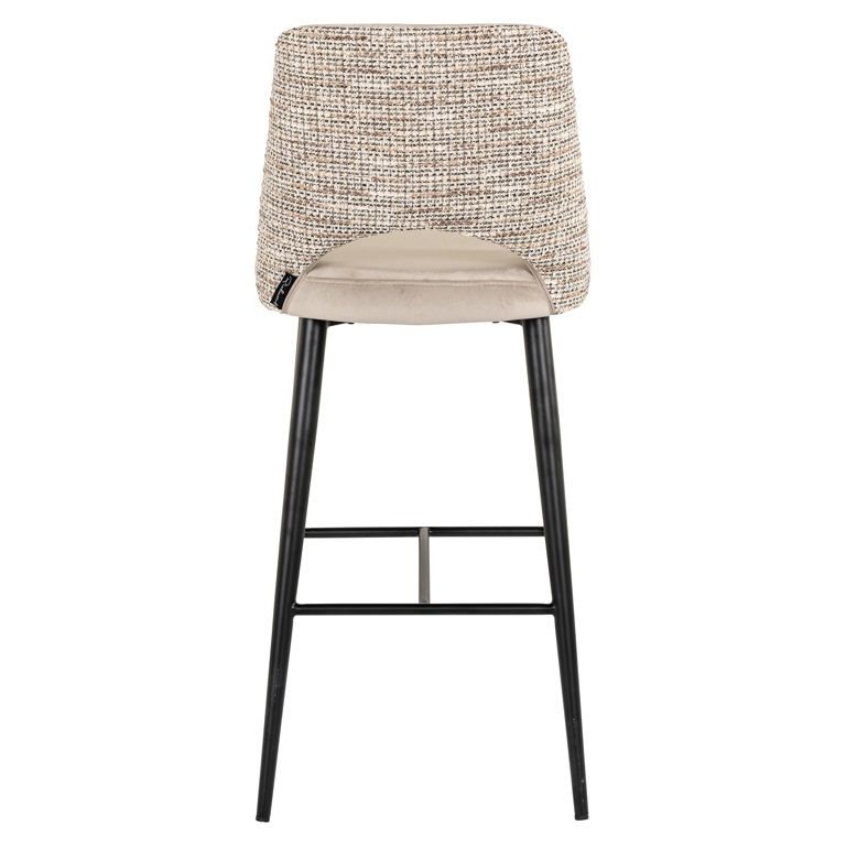 Barhocker TABITHA beige mit schwarzem Fuß