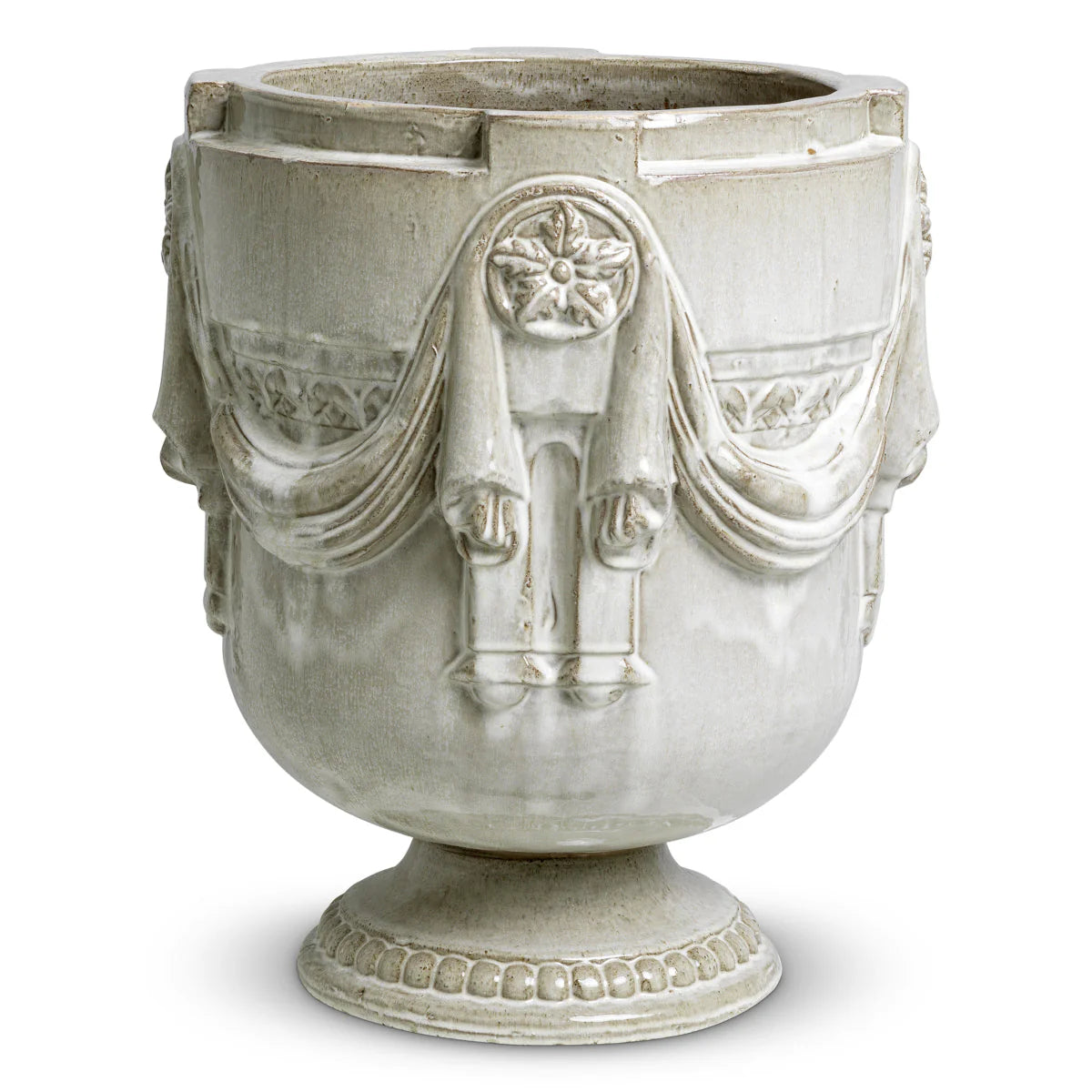 CHANDLER Gray Ceramic Outdoor Planter