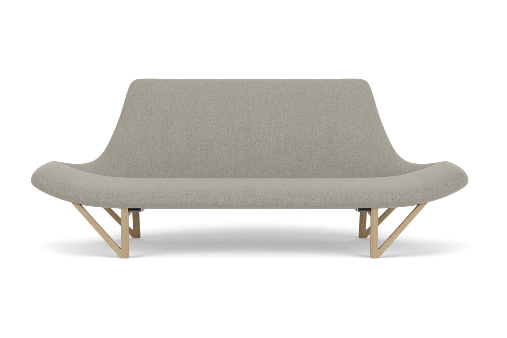 Sofa PAGODE szary z dębową podstawą