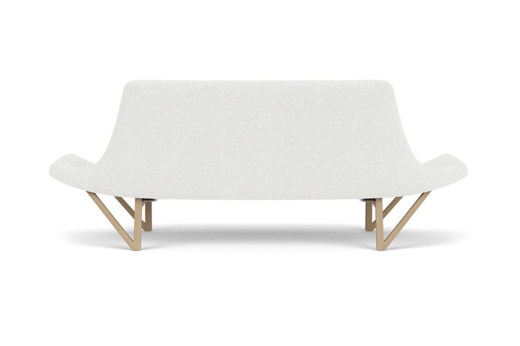 Sofa PAGODE jasnoszary z dębową podstawą