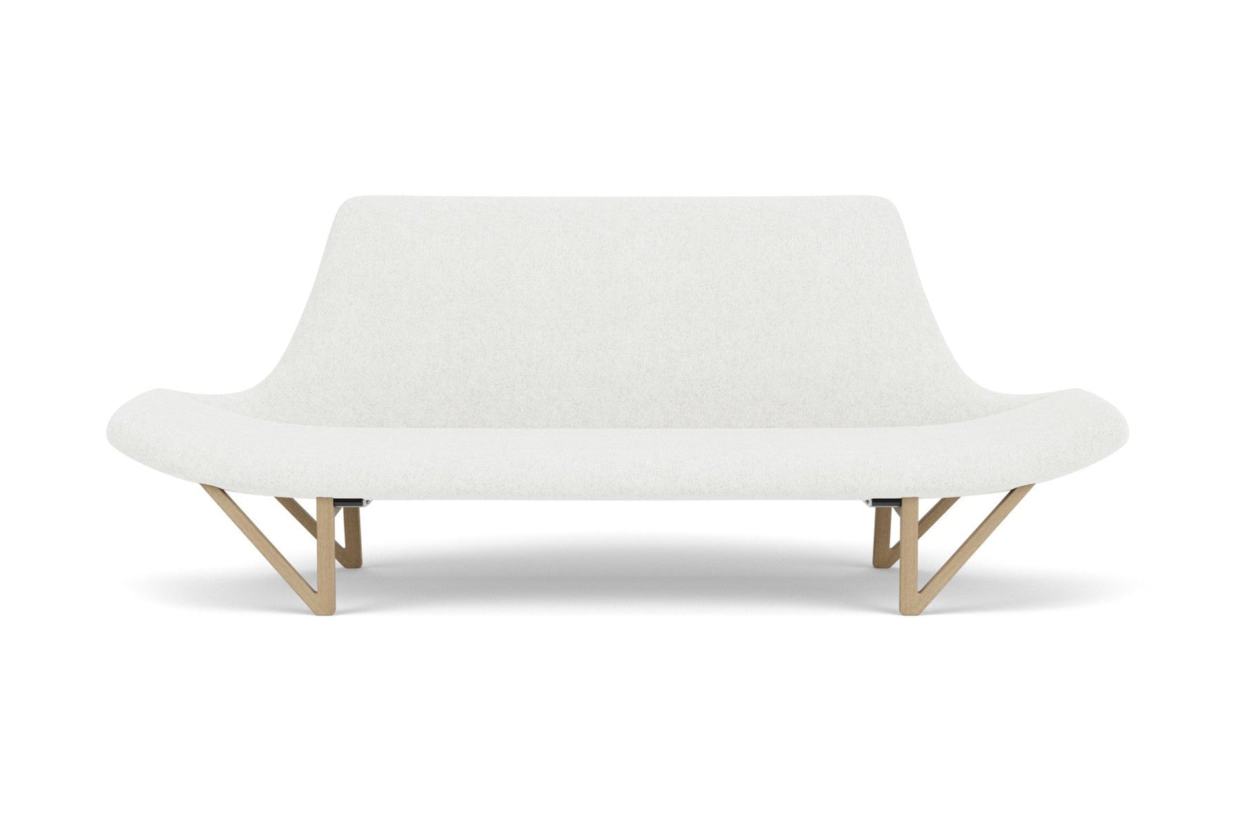 Sofa PAGODE jasnoszary z dębową podstawą