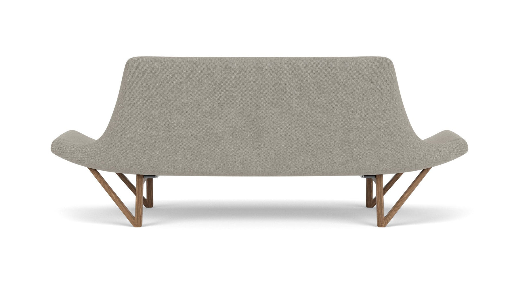 Sofa PAGODE szary z orzechową podstawą