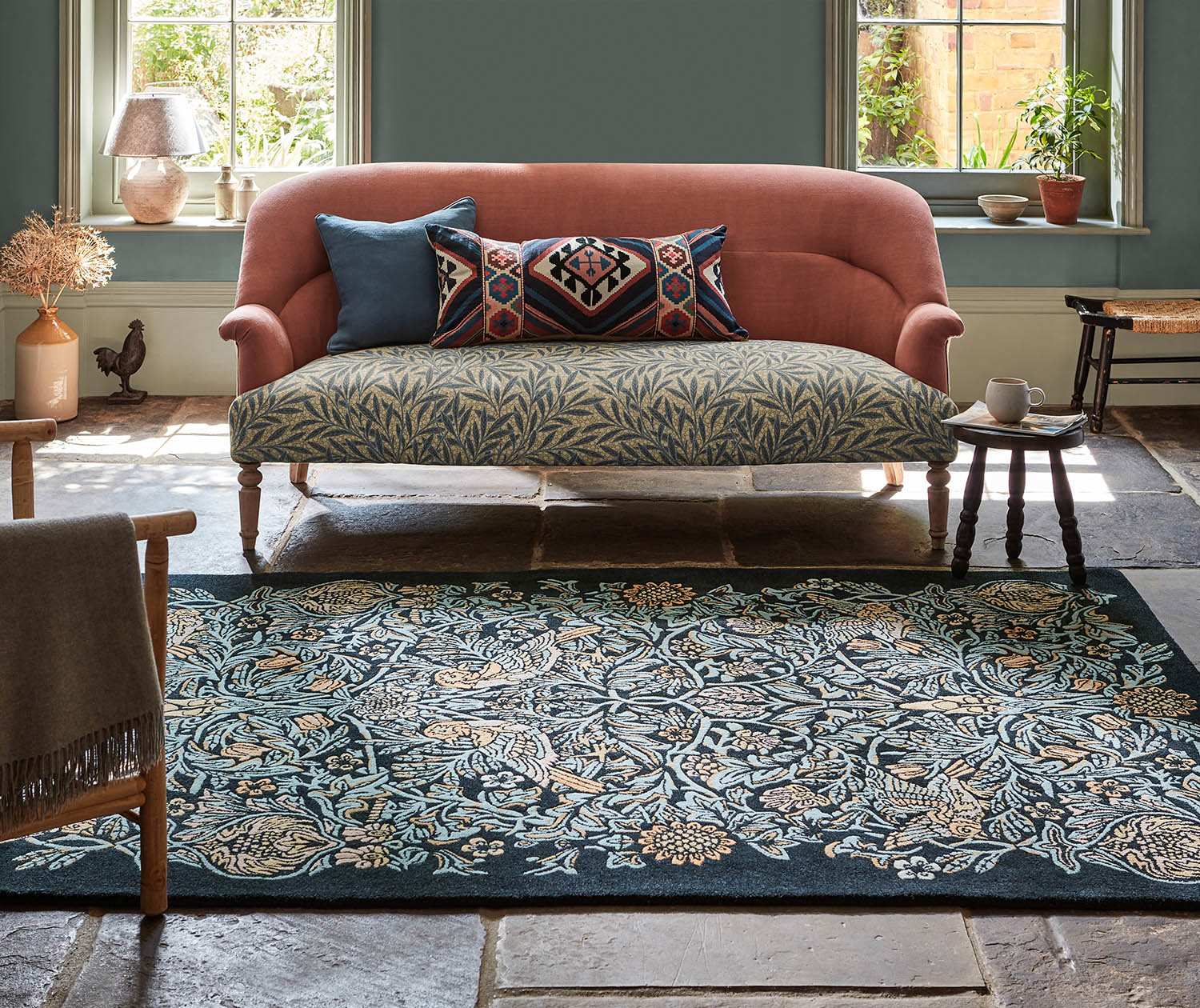 MOrew rug - bird webb’s blue navy blue