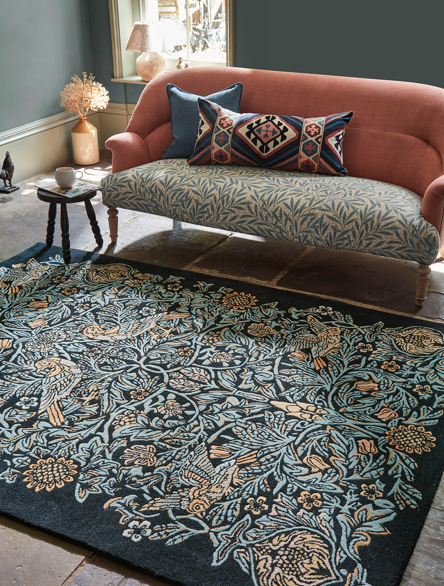 MOrew rug - bird webb’s blue navy blue