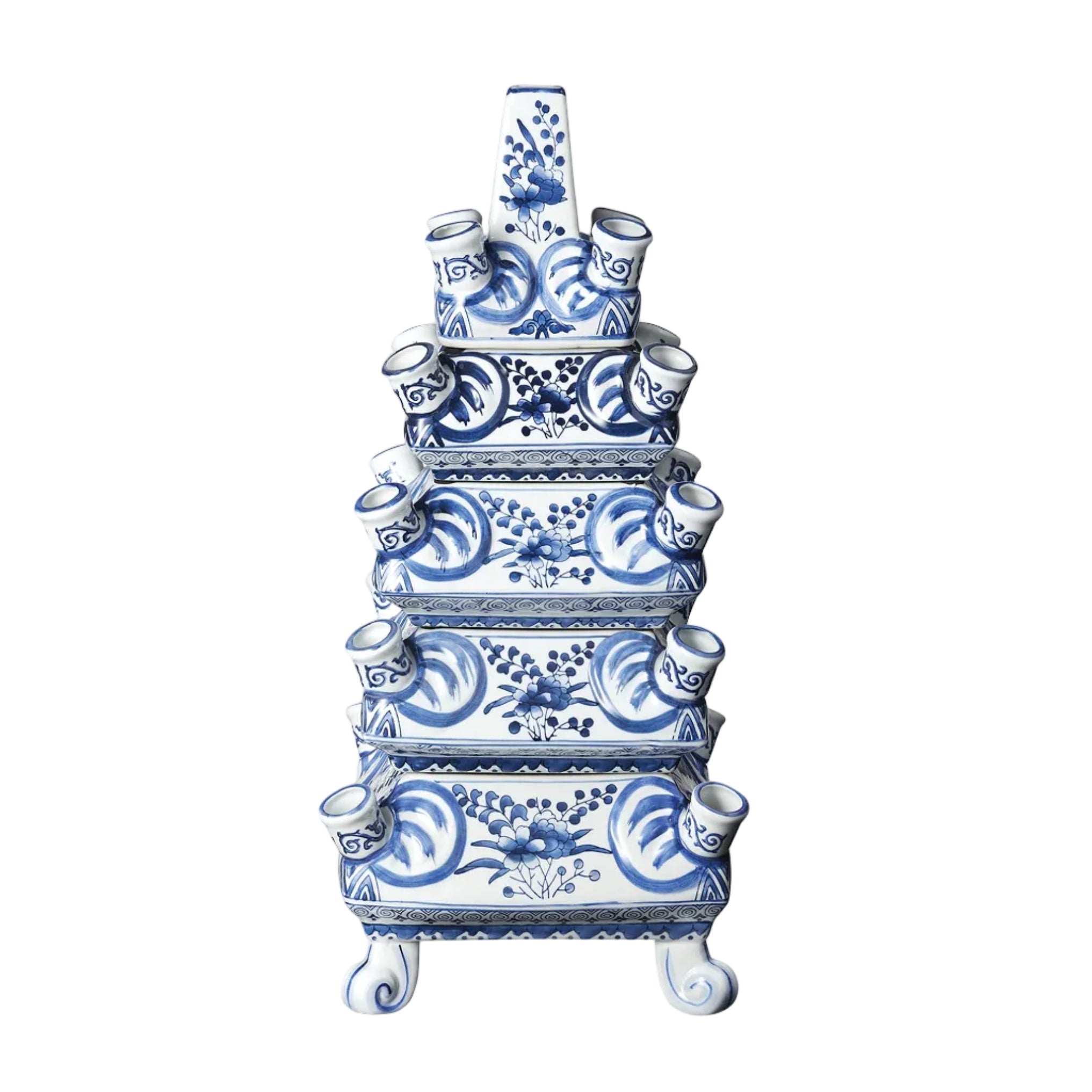 LAYER vase white with blue