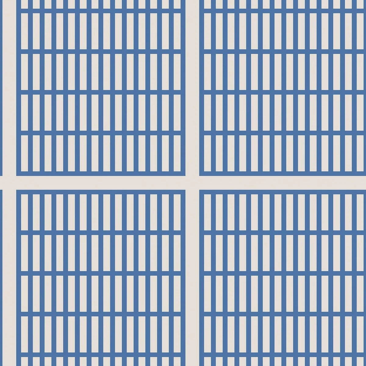 ALVAR AALTO 14/6 White and Blue Geometric Pattern Wallpaper