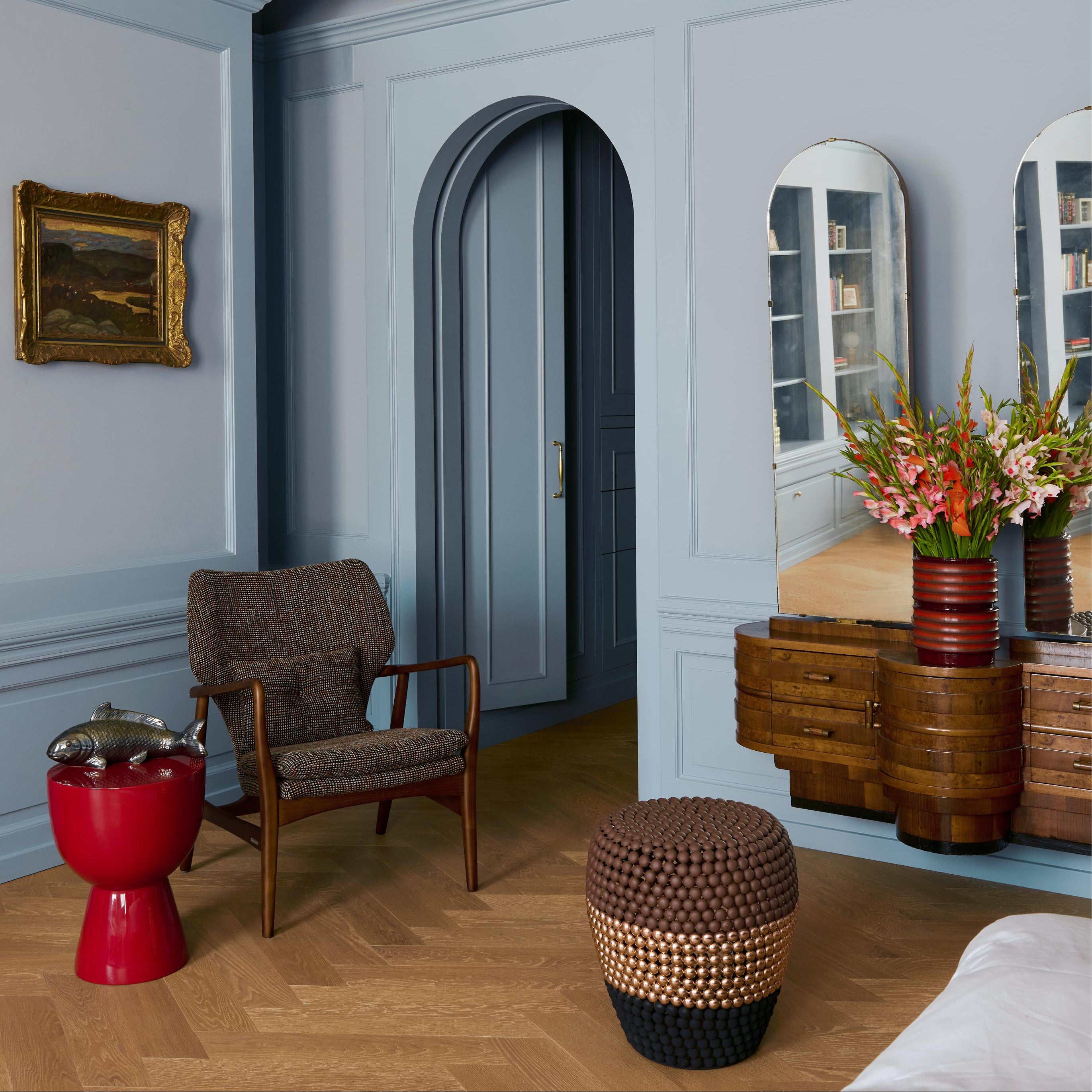 GLASS LAYER Vase red