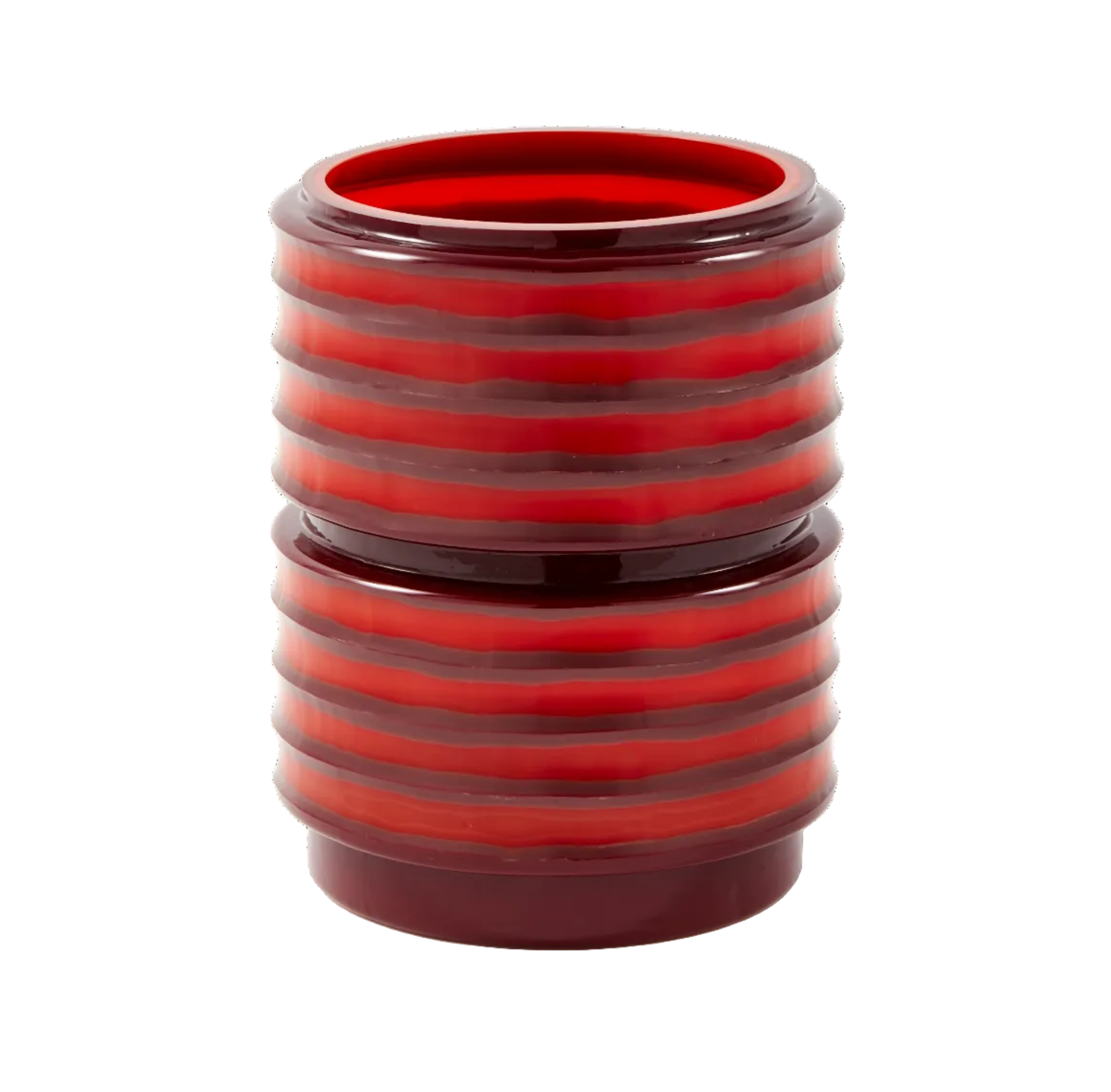 GLASS LAYER Vase red