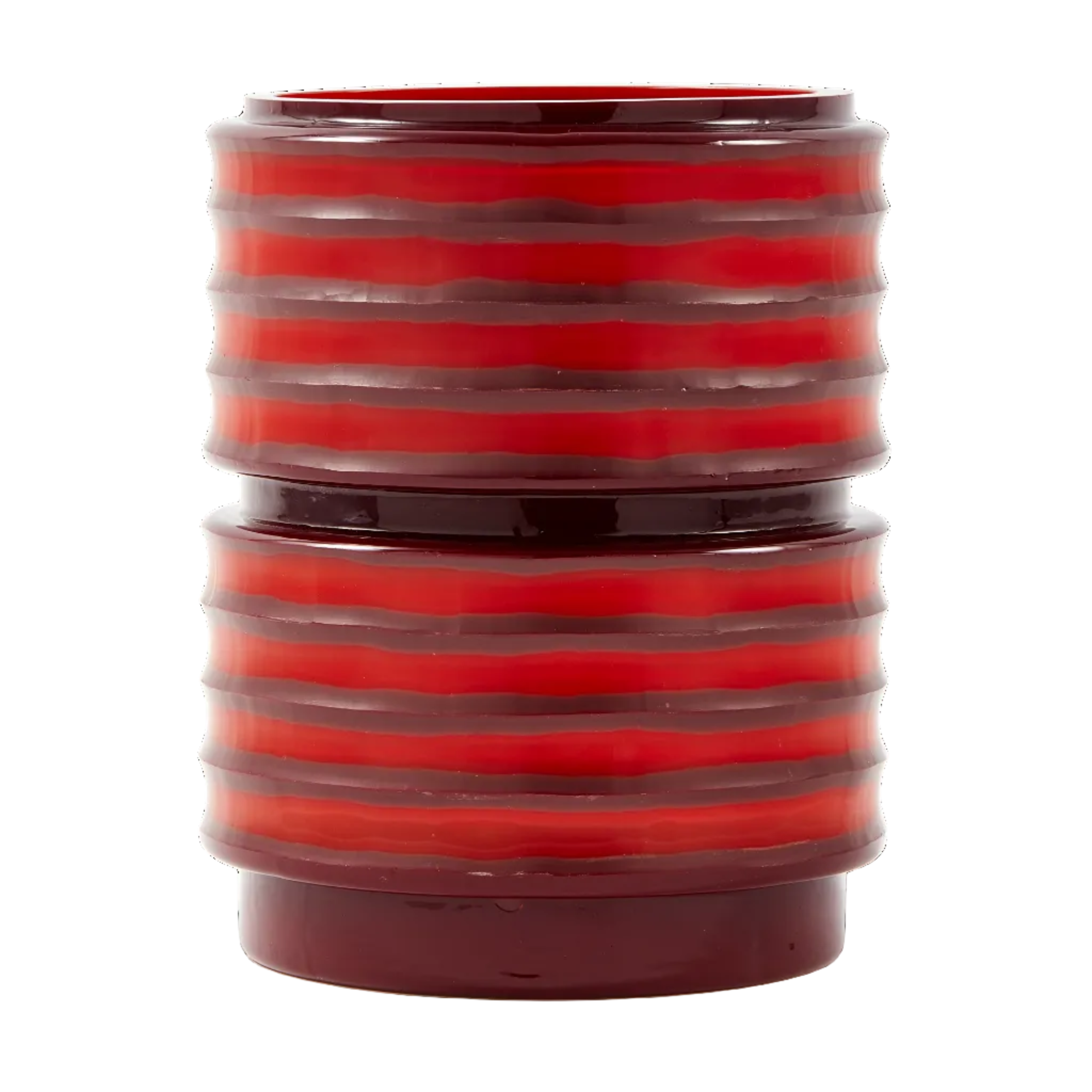 GLASS LAYER Vase red