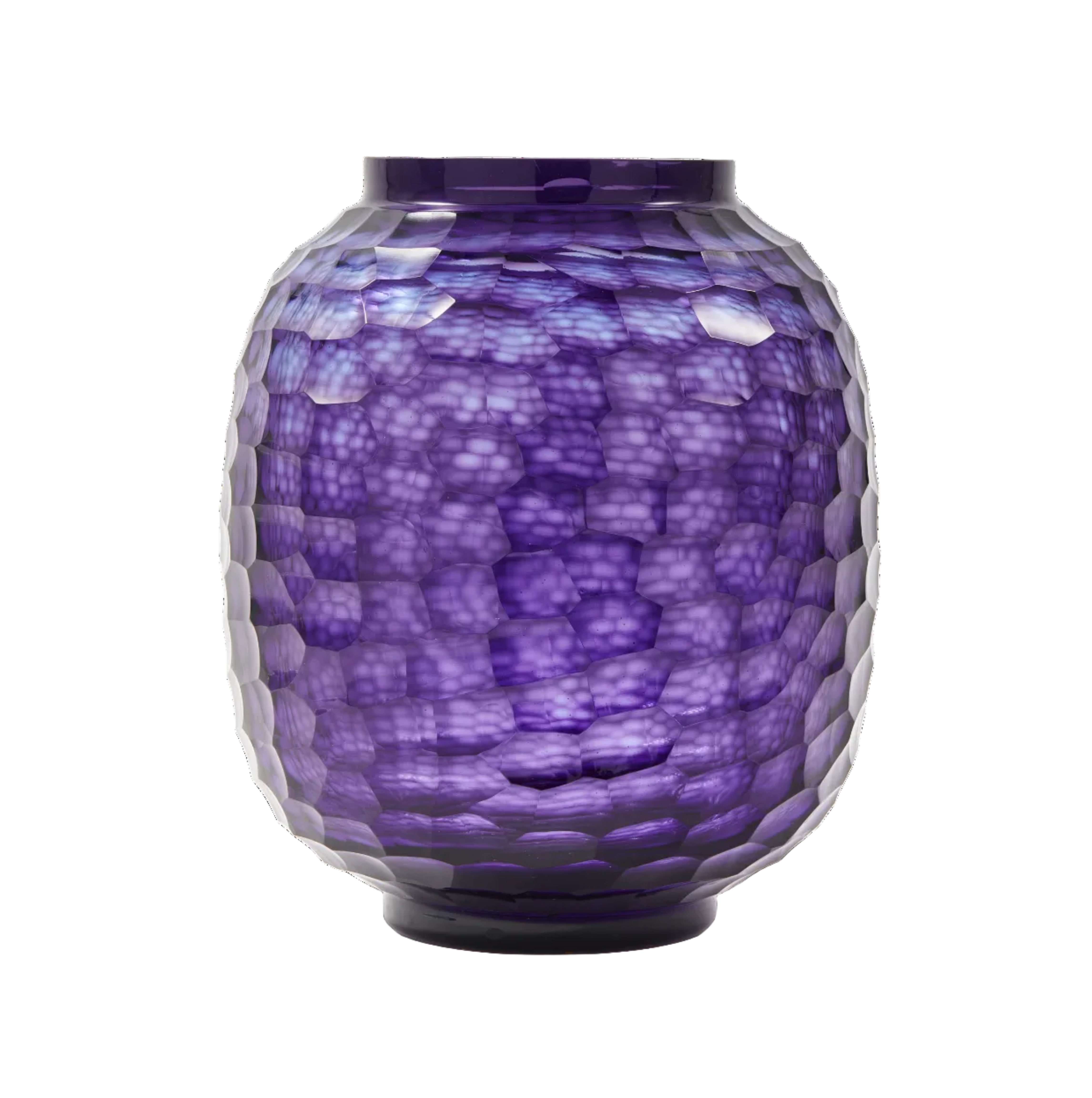 Dark Purple HONEYCOMB Glass Vase