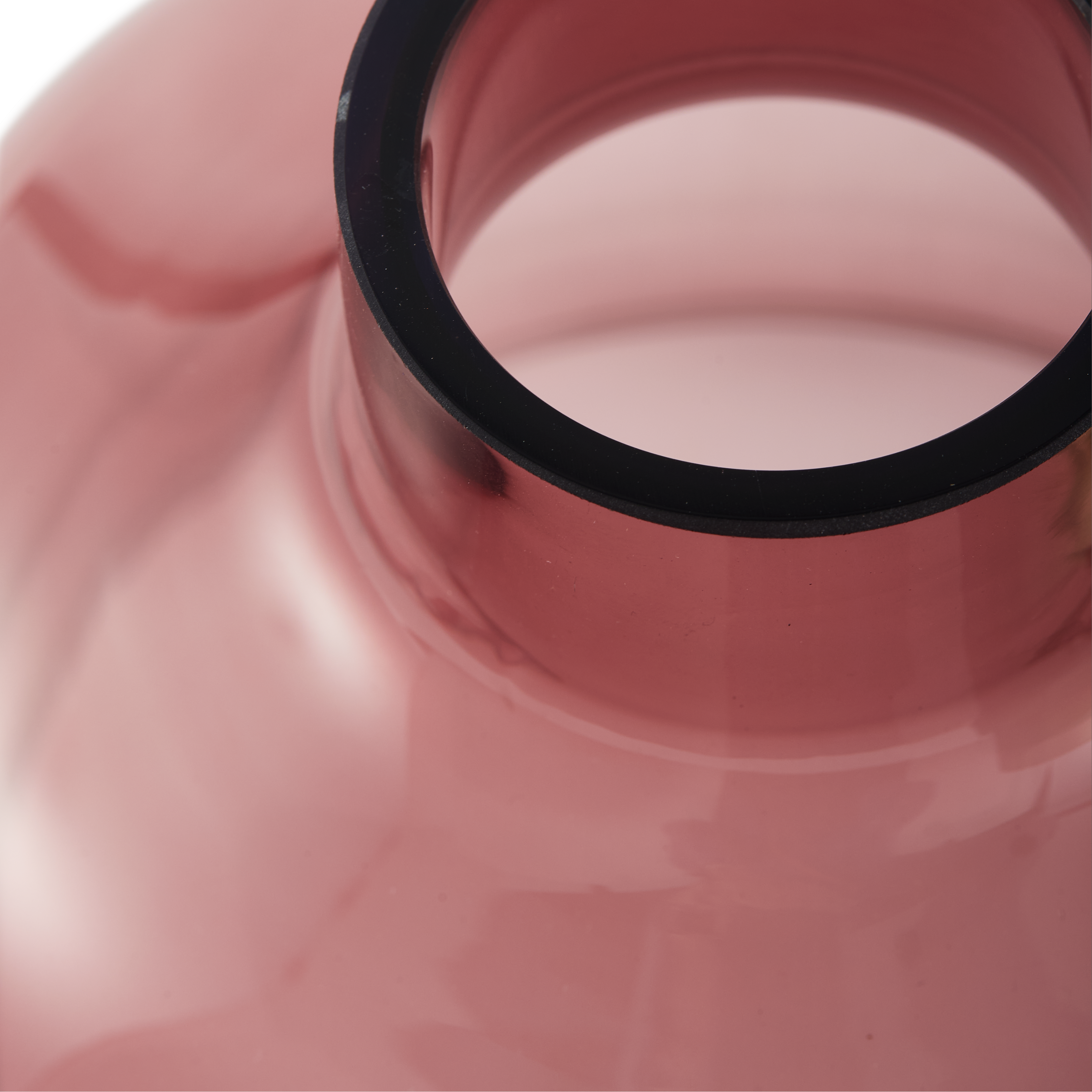 Glasvase FORMY rosa mit grünem Akzent